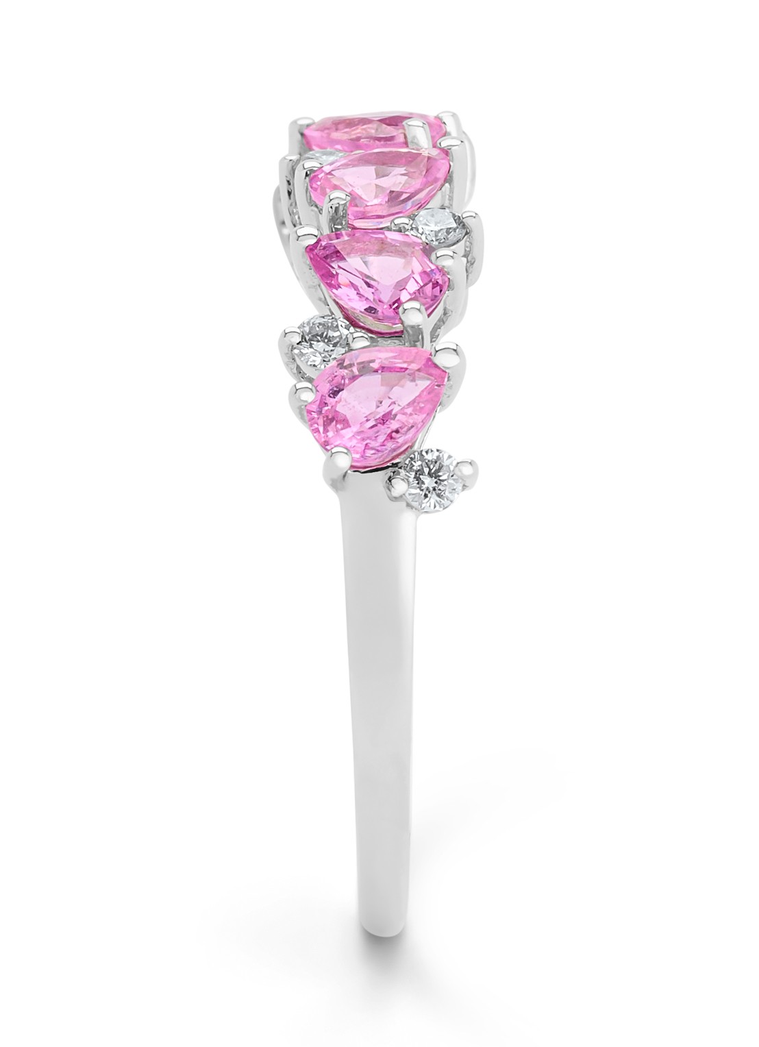 Diamond Point Witgouden ring, 1.19 ct roze saffier, Eden - detail 3 witgoud