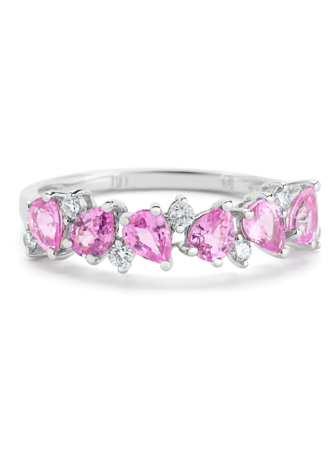 Diamond Point Witgouden ring, 1.19 ct roze saffier, Eden - detail 4 witgoud