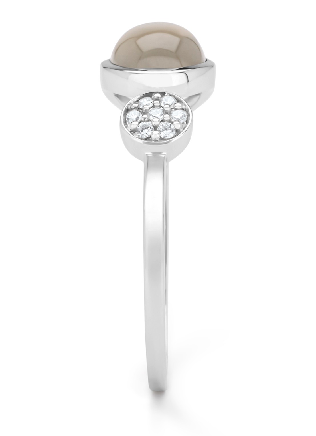 Diamond Point Witgouden ring, 1.24 ct maansteen, Little Drops - detail witgoud