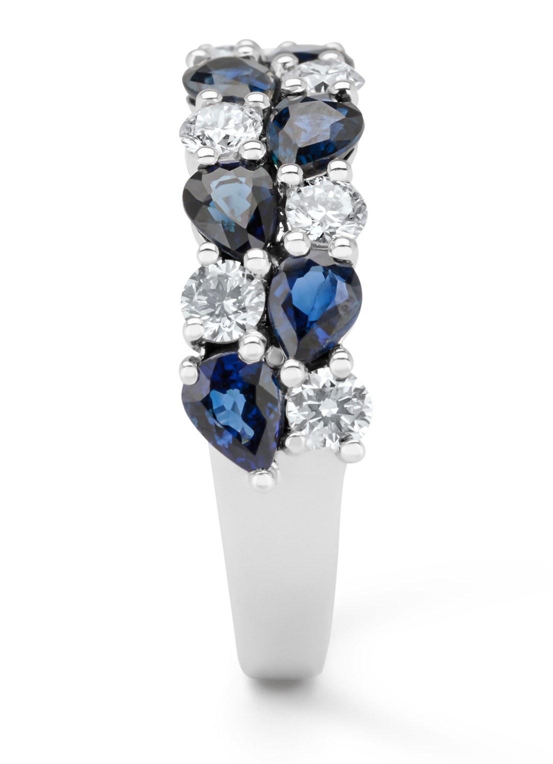 Diamond Point Witgouden ring, 1.65 ct blauwe saffier, Eden - detail 3 witgoud