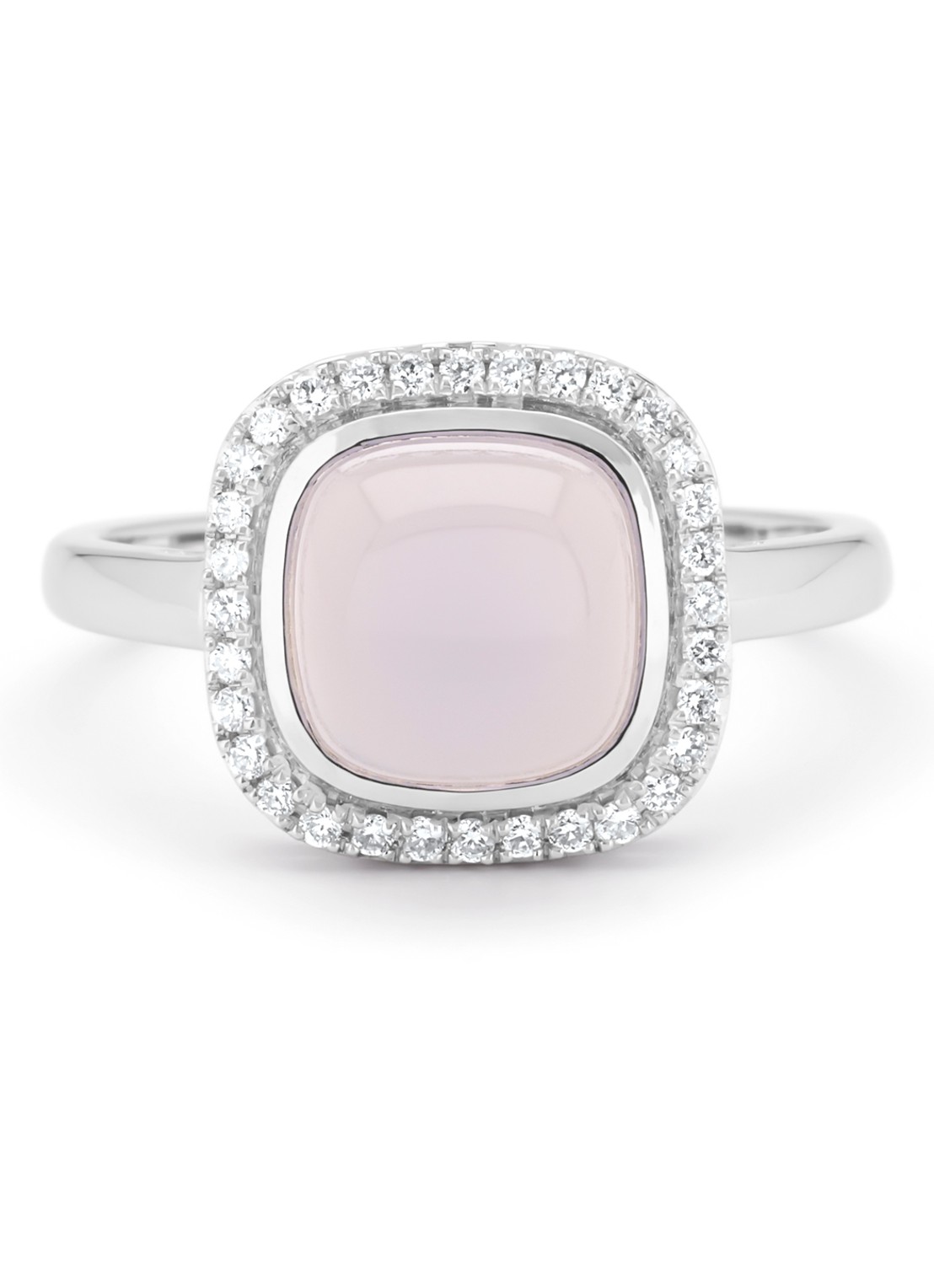 Diamond Point Witgouden ring, 2.45 ct blauwe chalcedoon, Little Drops - detail 2 witgoud