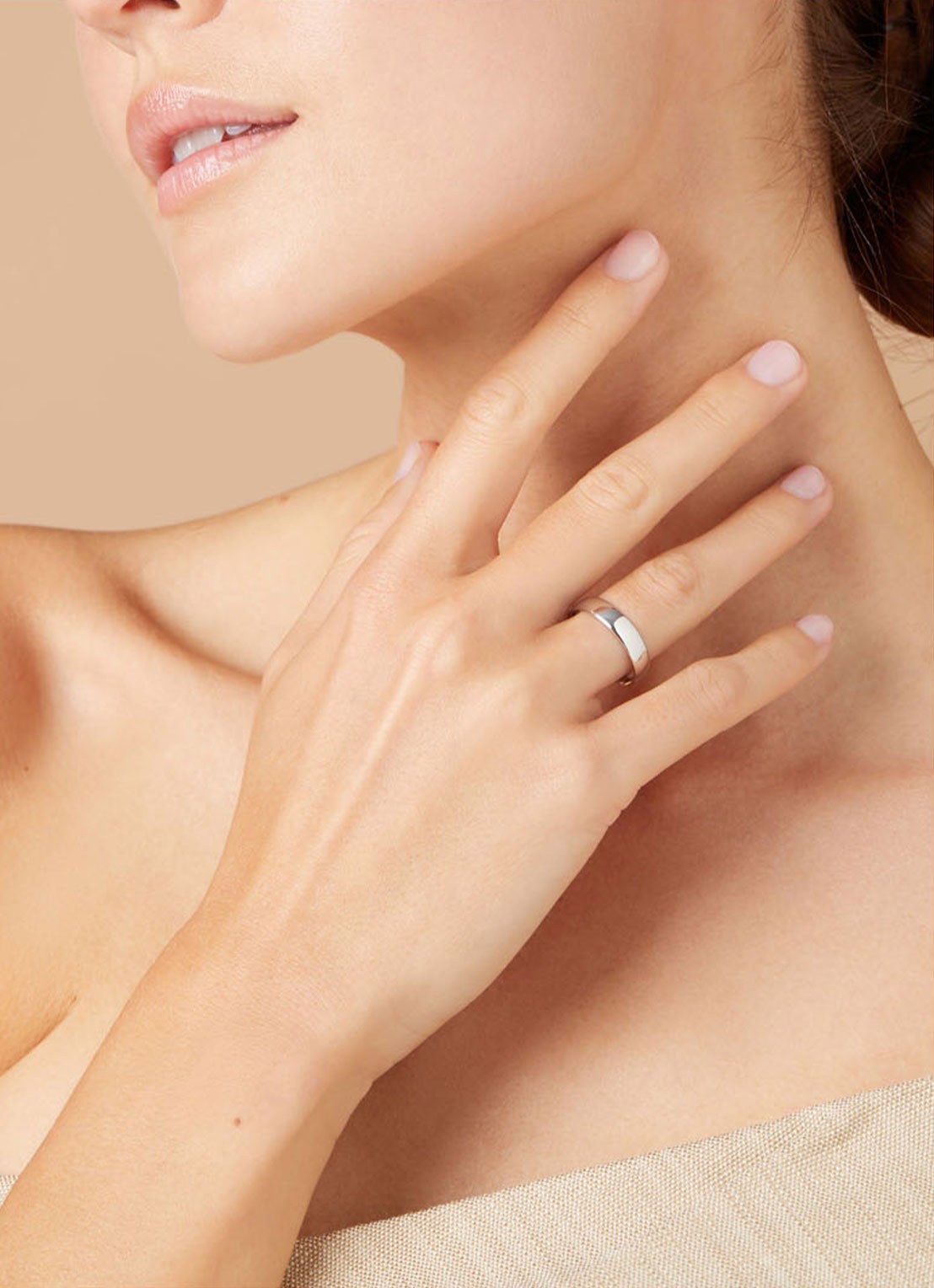 Diamond Point Witgouden ring Wedding - voorkant 4 witgoud
