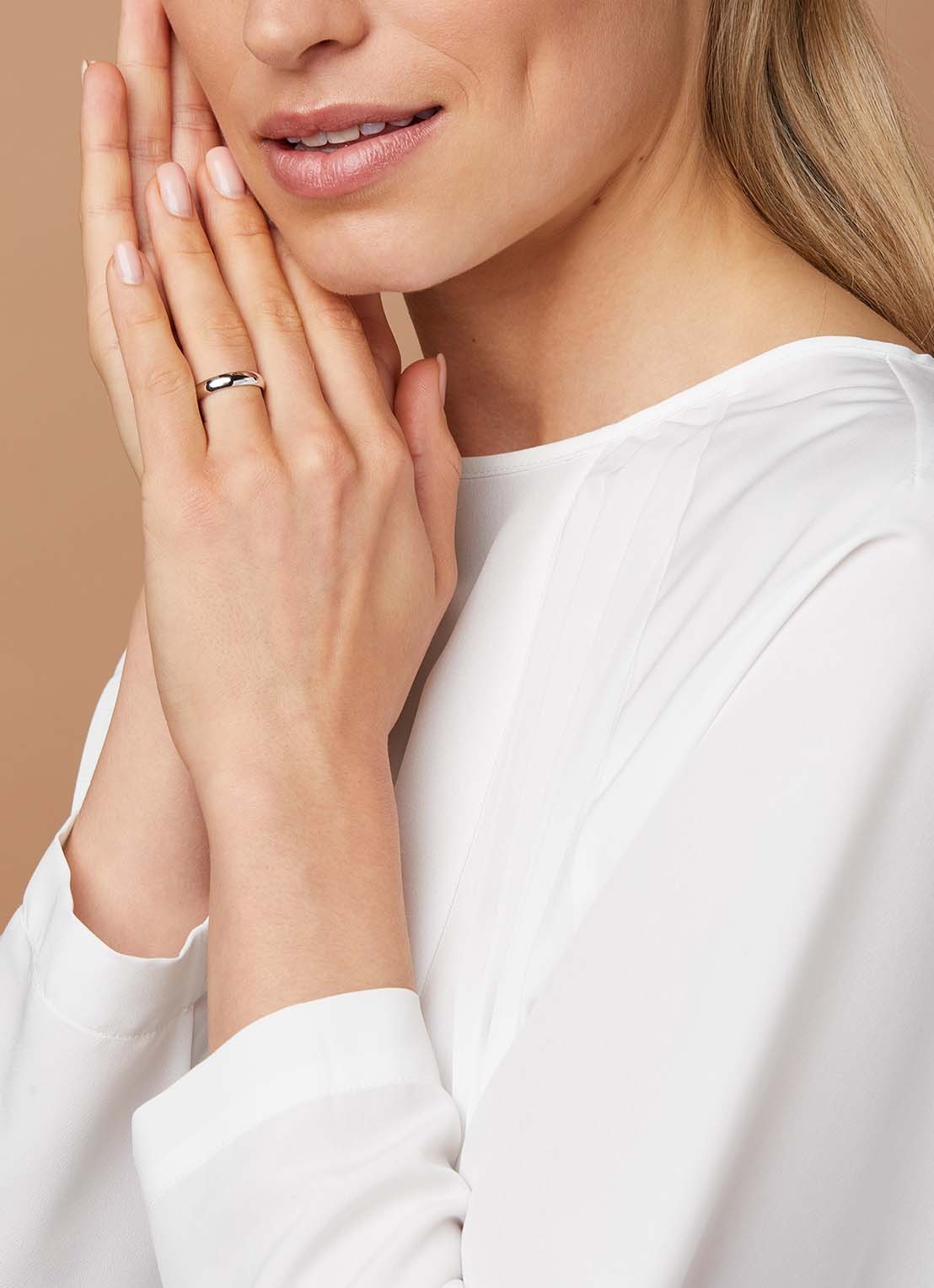 Diamond Point Witgouden ring Wedding - voorkant 2 witgoud