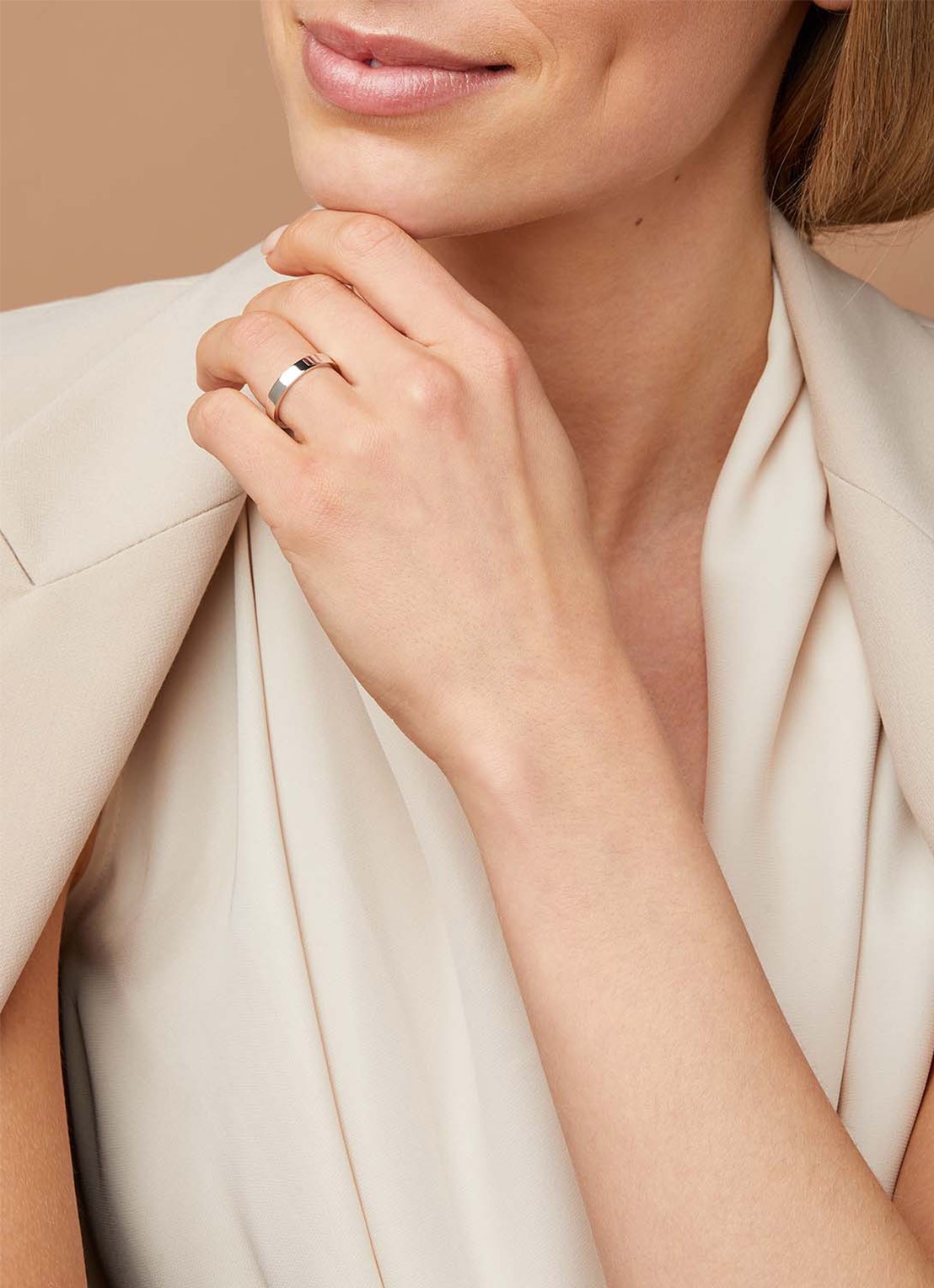 Diamond Point Witgouden ring Wedding - voorkant 4 witgoud