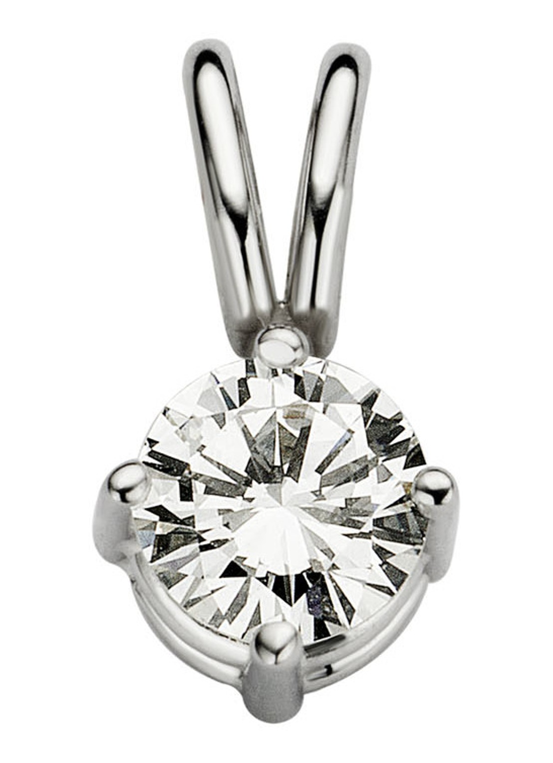 Diamond Point Witgouden solitair groeibriljant hanger, 0.26 ct. 0.26 ct diamant Groeibriljant - voorkant witgoud