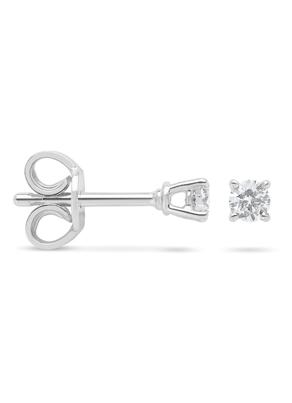 Diamond Point Witgouden solitair groeibriljant oorstekers, 0.14 ct. 0.14 ct diamant Groeibriljant - voorkant witgoud