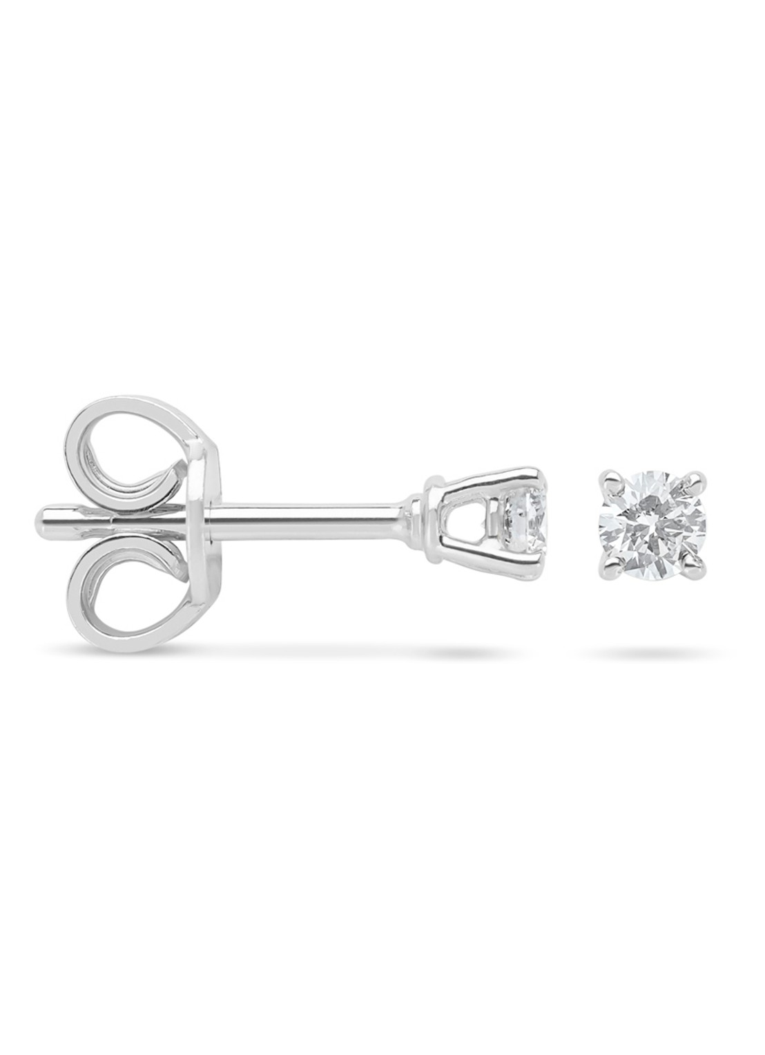 Diamond Point Witgouden solitair groeibriljant oorstekers, 0.16 ct. 0.16 ct diamant Groeibriljant - voorkant 2 witgoud