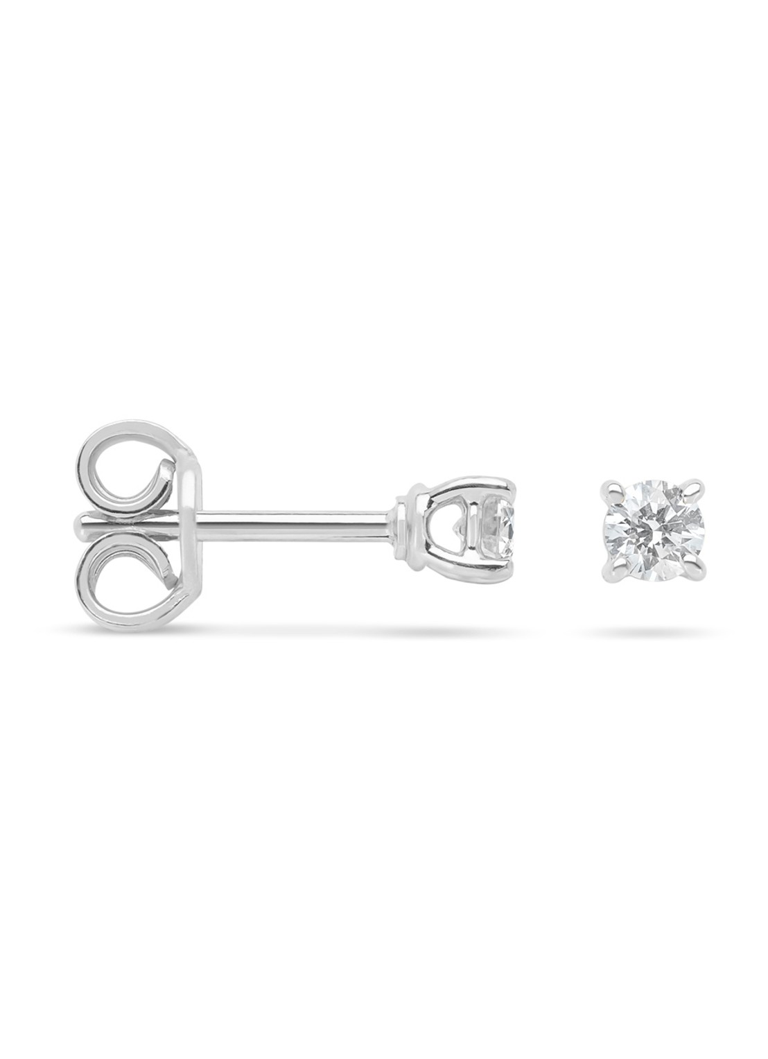 Diamond Point Witgouden solitair groeibriljant oorstekers, 0.24 ct. 0.24 ct diamant Groeibriljant - voorkant witgoud