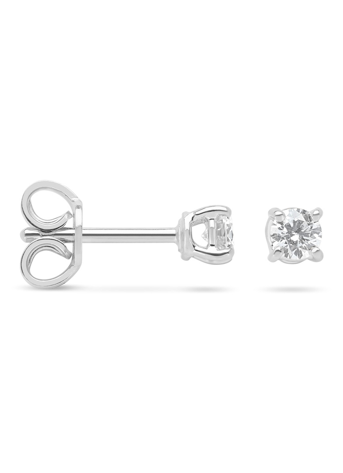 Diamond Point Witgouden solitair groeibriljant oorstekers, 0.26 ct. 0.26 ct diamant Groeibriljant - voorkant witgoud