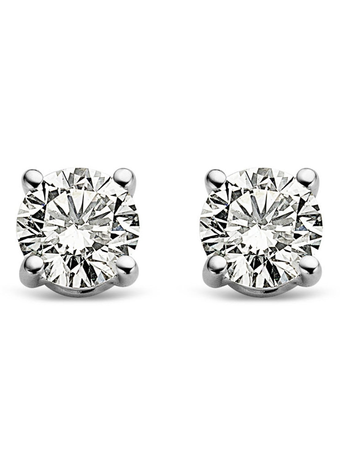 Diamond Point Witgouden solitair groeibriljant oorstekers, 0.26 ct. 0.26 ct diamant Groeibriljant - voorkant witgoud
