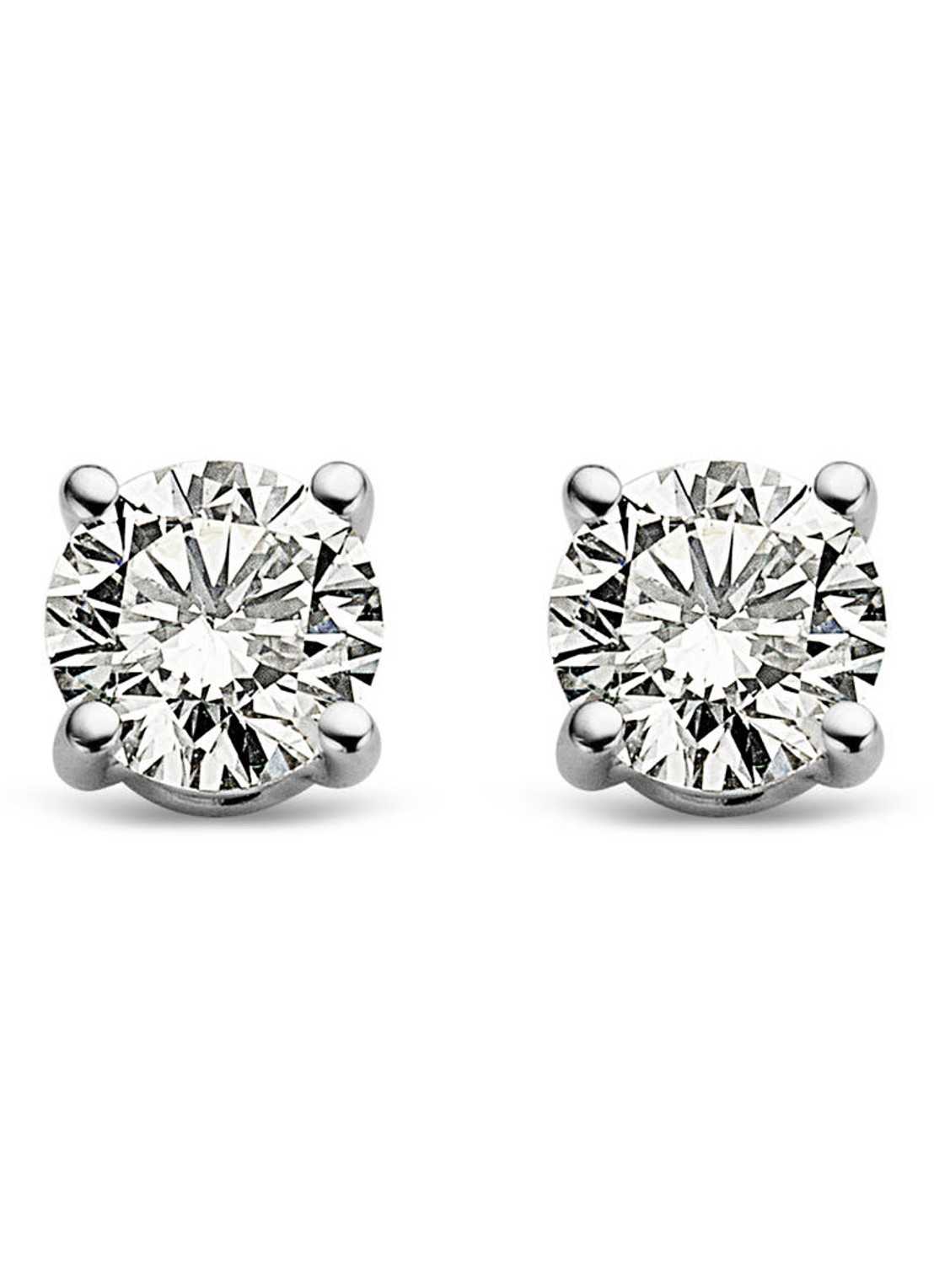 Diamond Point Witgouden solitair groeibriljant oorstekers, 0.28 ct. 0.28 ct diamant Groeibriljant - voorkant witgoud