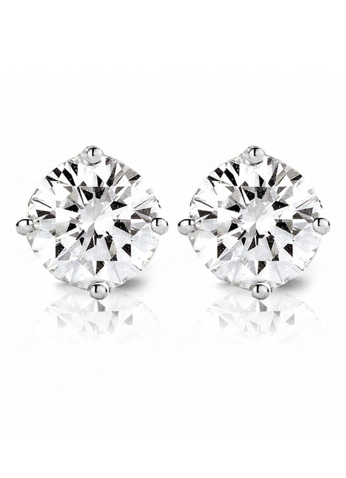 Diamond Point Witgouden solitair groeibriljant oorstekers, 0.36 ct. 0.36 ct diamant Groeibriljant - voorkant witgoud