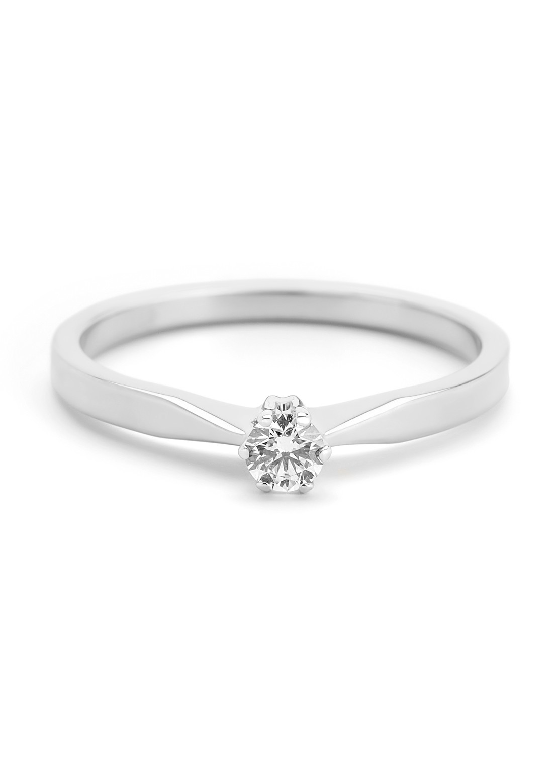 Diamond Point Witgouden solitair groeibriljant ring, 0.12 ct. - detail witgoud