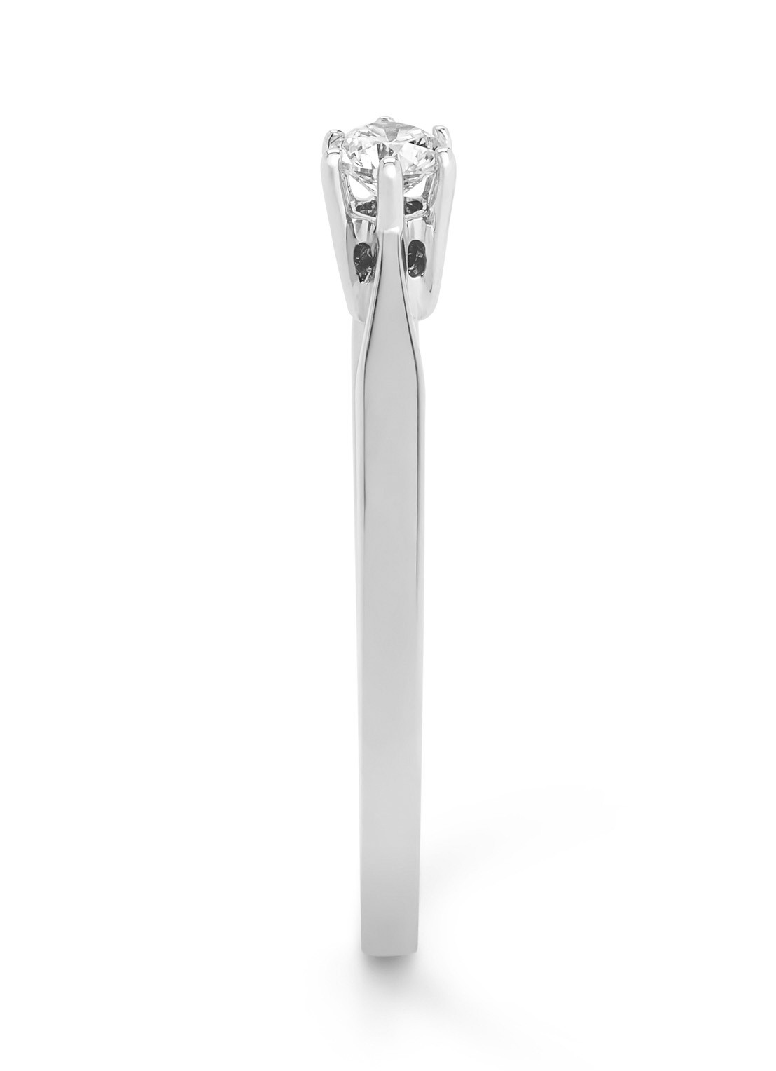 Diamond Point Witgouden solitair groeibriljant ring, 0.14 ct. 0.14 ct diamant Groeibriljant - detail witgoud