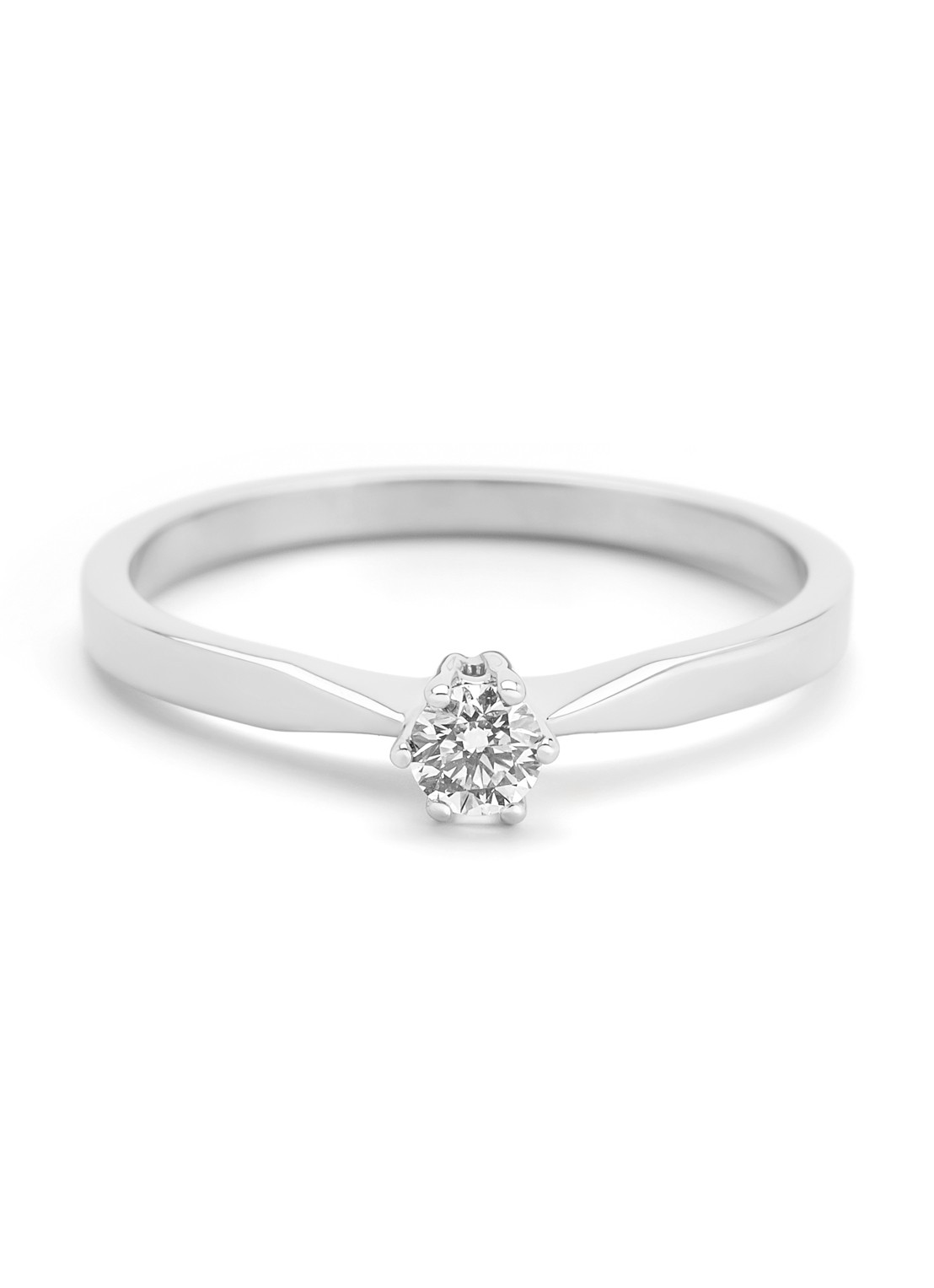 Diamond Point Witgouden solitair groeibriljant ring, 0.14 ct. 0.14 ct diamant Groeibriljant - detail 2 witgoud