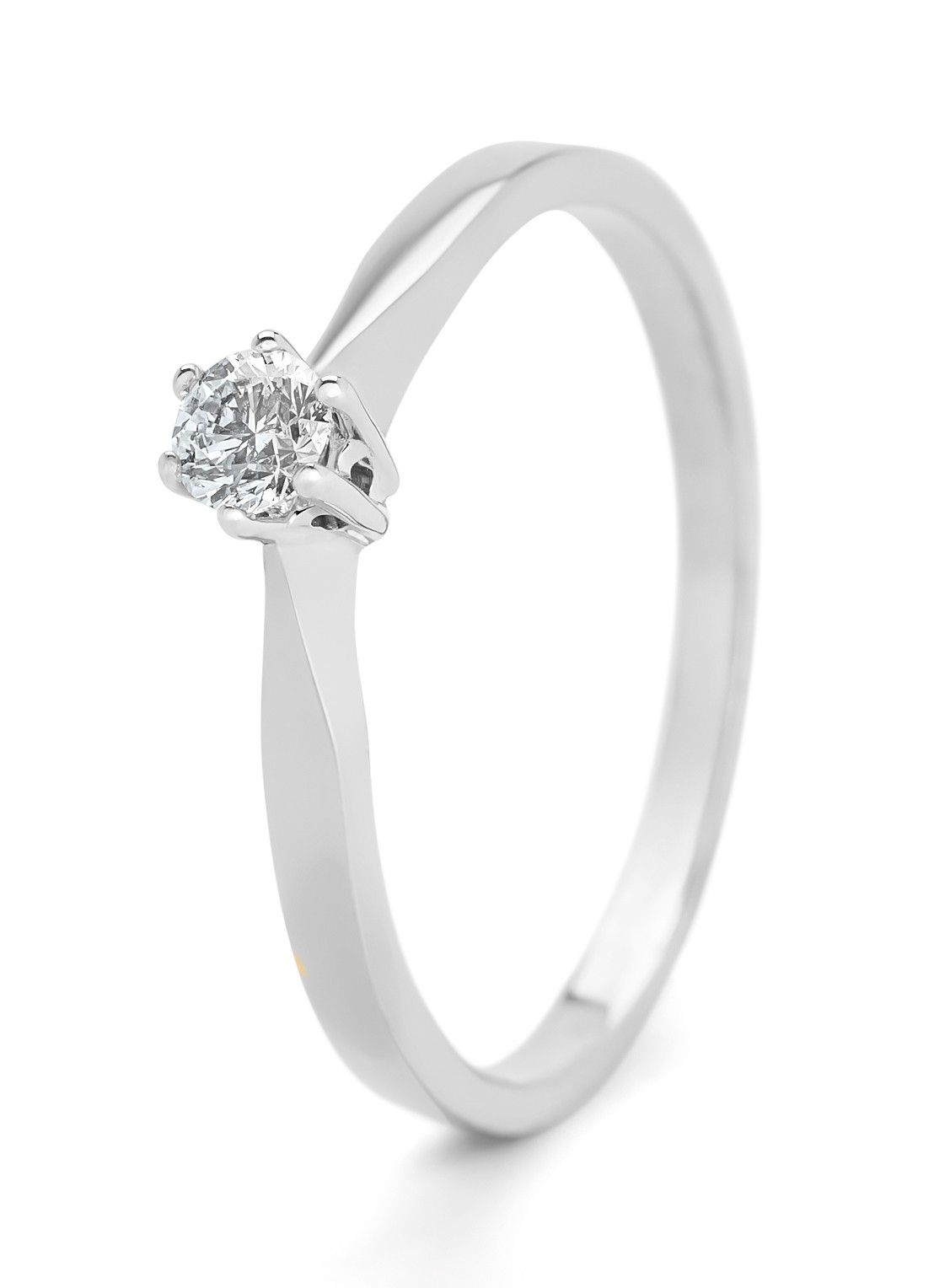 Diamond Point Witgouden solitair groeibriljant ring, 0.14 ct. 0.14 ct diamant Groeibriljant - voorkant 3 witgoud