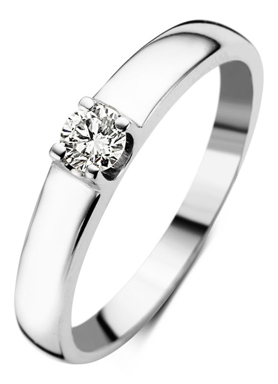 Diamond Point Witgouden solitair groeibriljant ring, 0.17 ct. 0.17 ct diamant Groeibriljant - voorkant witgoud