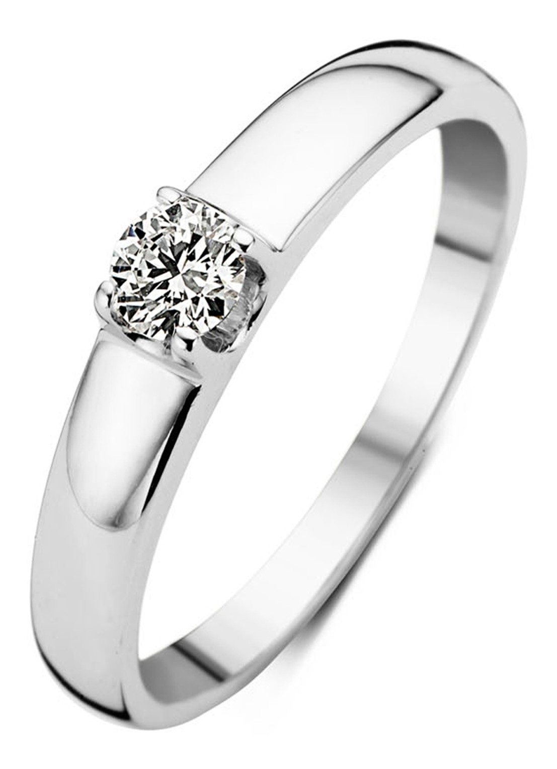 Diamond Point Witgouden solitair groeibriljant ring, 0.23 ct. 0.23 ct diamant Groeibriljant - voorkant 2 witgoud