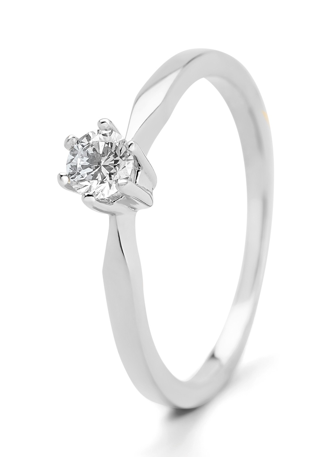 Diamond Point Witgouden solitair groeibriljant ring, 0.23 ct. 0.23 ct diamant Groeibriljant - voorkant witgoud