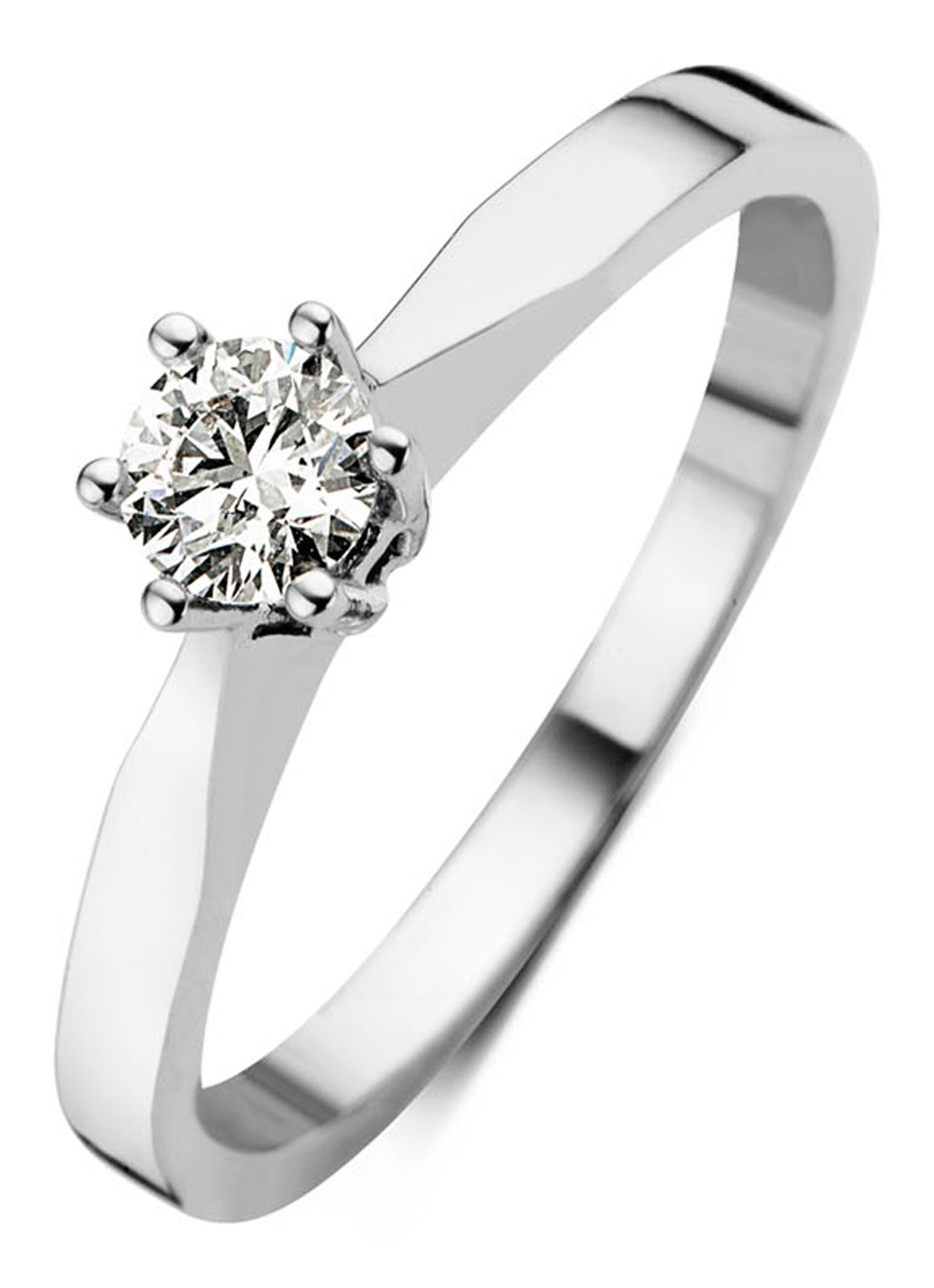 Diamond Point Witgouden solitair groeibriljant ring, 0.27 ct. 0.27 ct diamant Groeibriljant - voorkant 2 witgoud