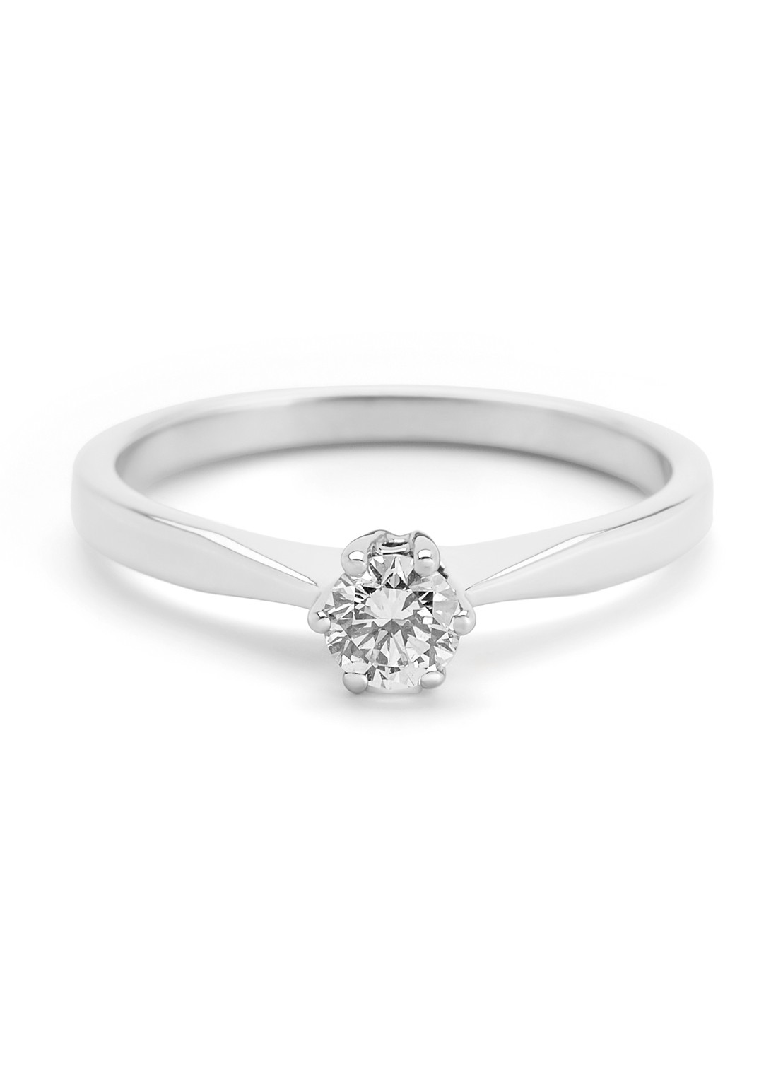 Diamond Point Witgouden solitair groeibriljant ring, 0.28 ct. 0.28 ct diamant Groeibriljant - detail witgoud