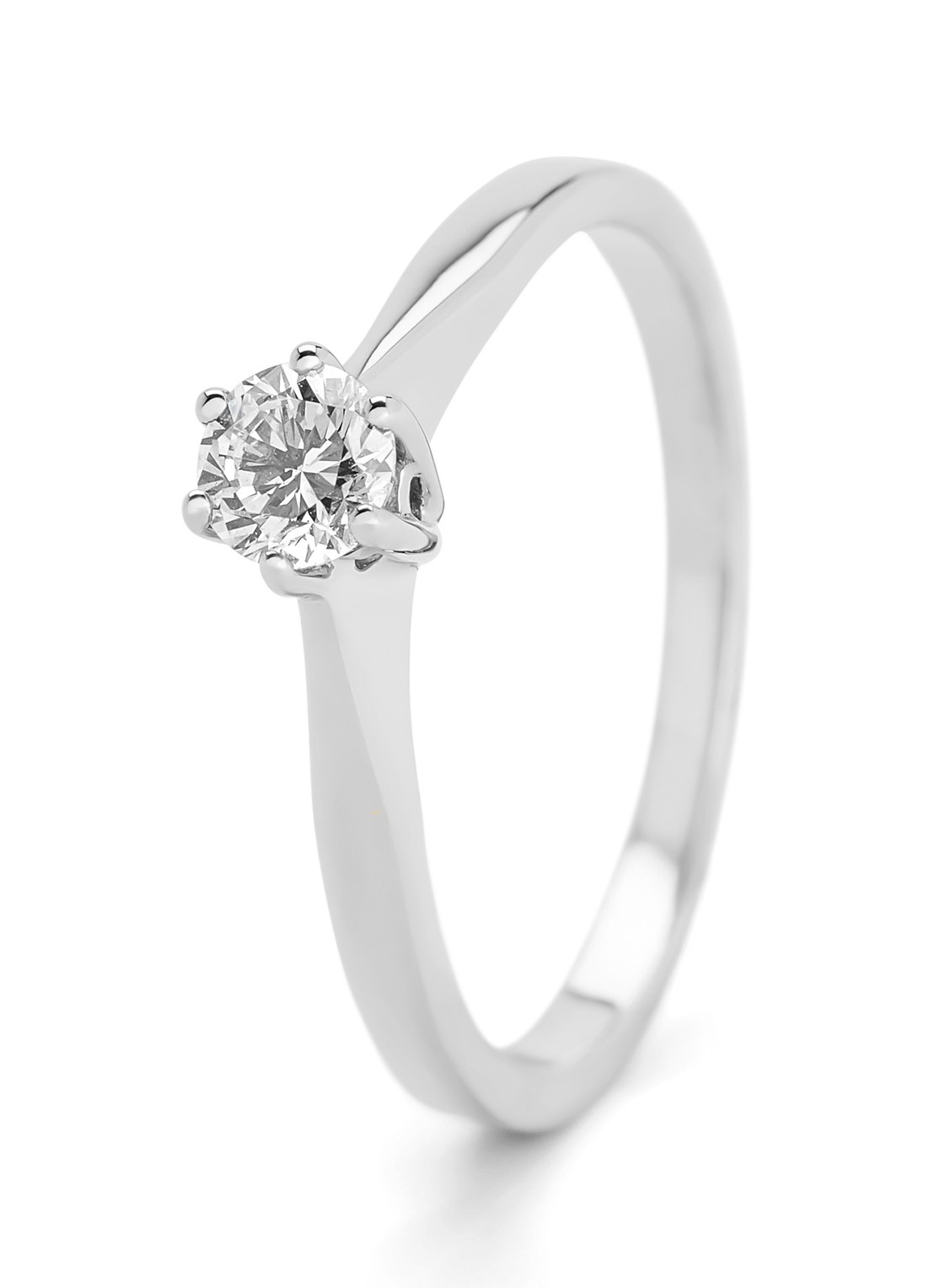 Diamond Point Witgouden solitair groeibriljant ring, 0.28 ct. 0.28 ct diamant Groeibriljant - voorkant 3 witgoud