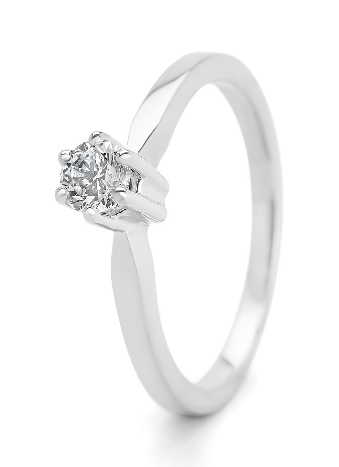 Diamond Point Witgouden solitair groeibriljant ring, 0.32 ct. 0.32 ct diamant Groeibriljant - voorkant 3 witgoud