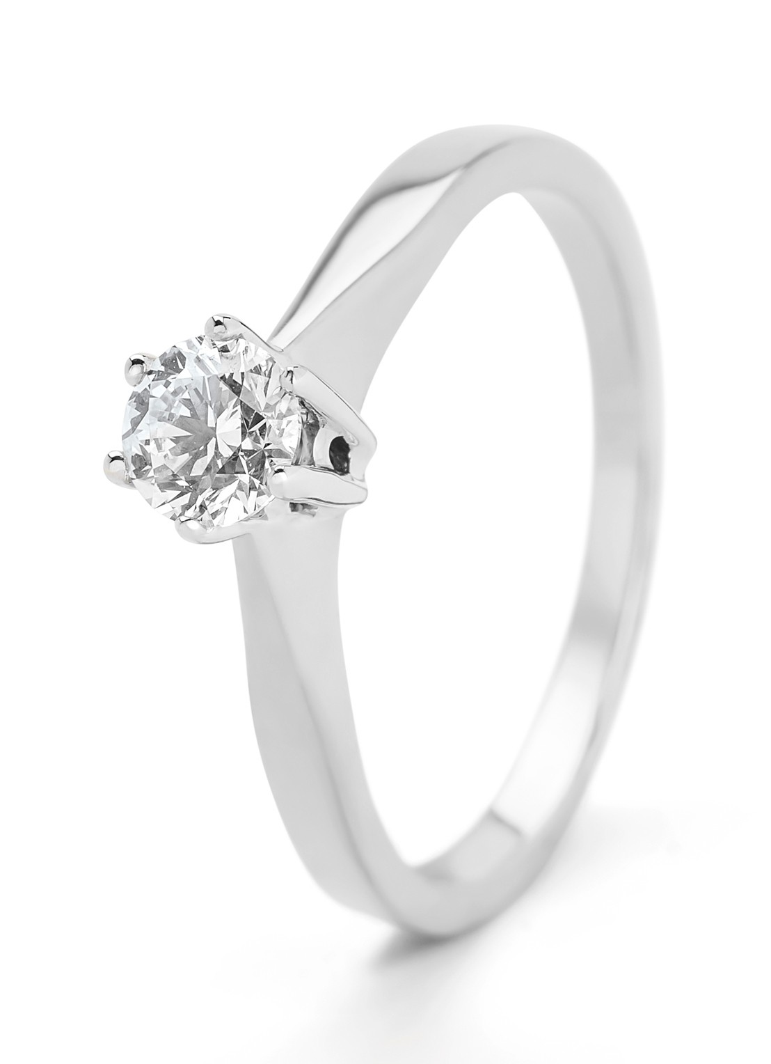Diamond Point Witgouden solitair groeibriljant ring, 0.35 ct. 0.35 ct diamant Groeibriljant - voorkant witgoud