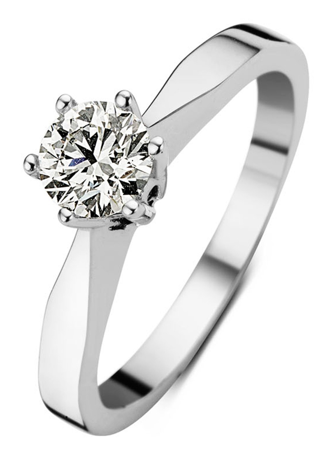 Diamond Point Witgouden solitair groeibriljant ring, 0.35 ct. 0.35 ct diamant Groeibriljant - voorkant witgoud