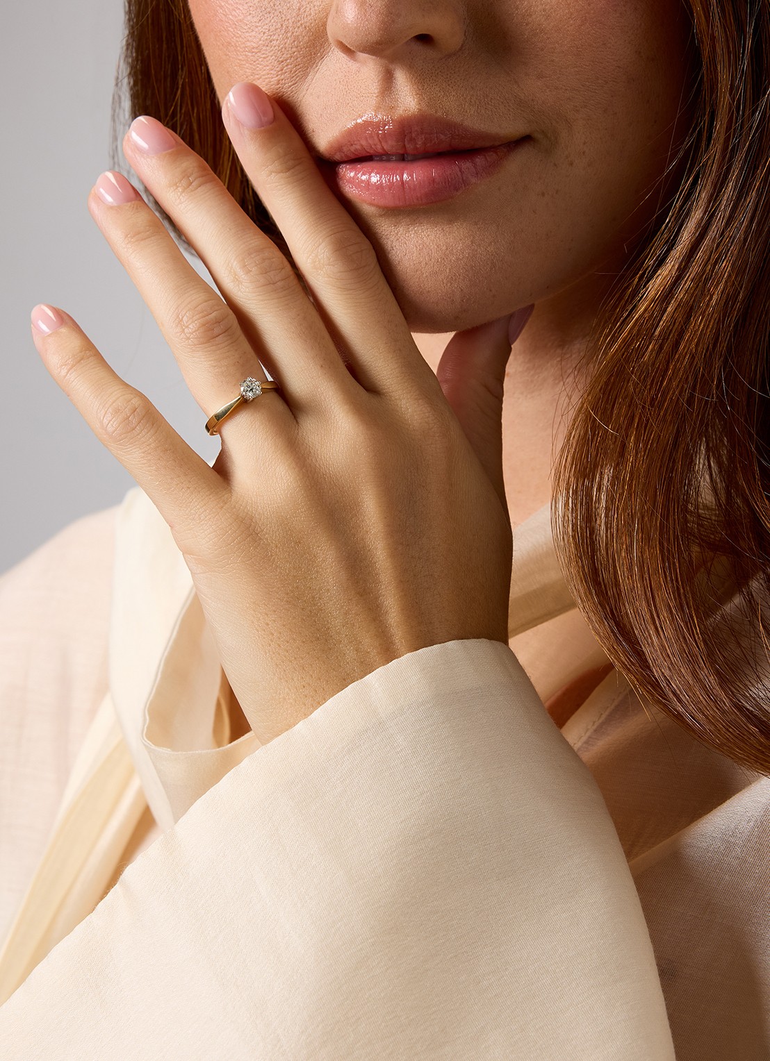 Diamond Point Witgouden solitair groeibriljant ring, 0.35 ct. 0.35 ct diamant Groeibriljant - voorkant 2 witgoud