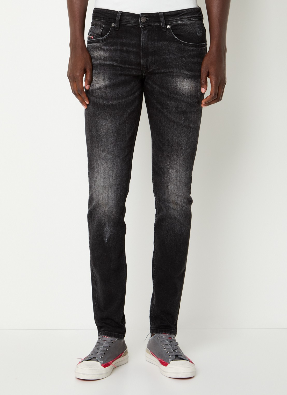 Diesel 1979 Sleenker skinny jeans met gekleurde wassing - detail 2 zwart