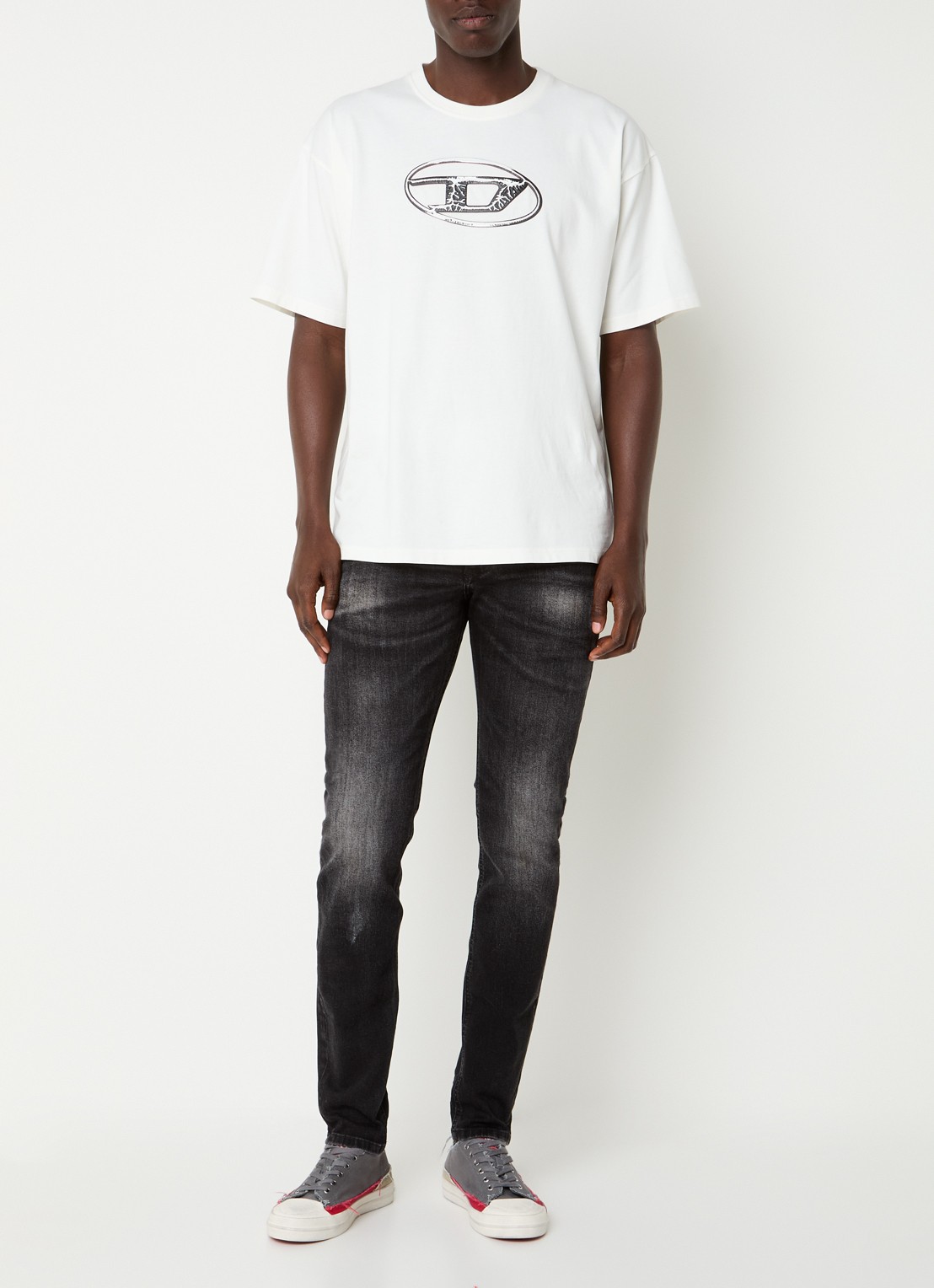 Diesel 1979 Sleenker skinny jeans met gekleurde wassing - voorkant 5 zwart