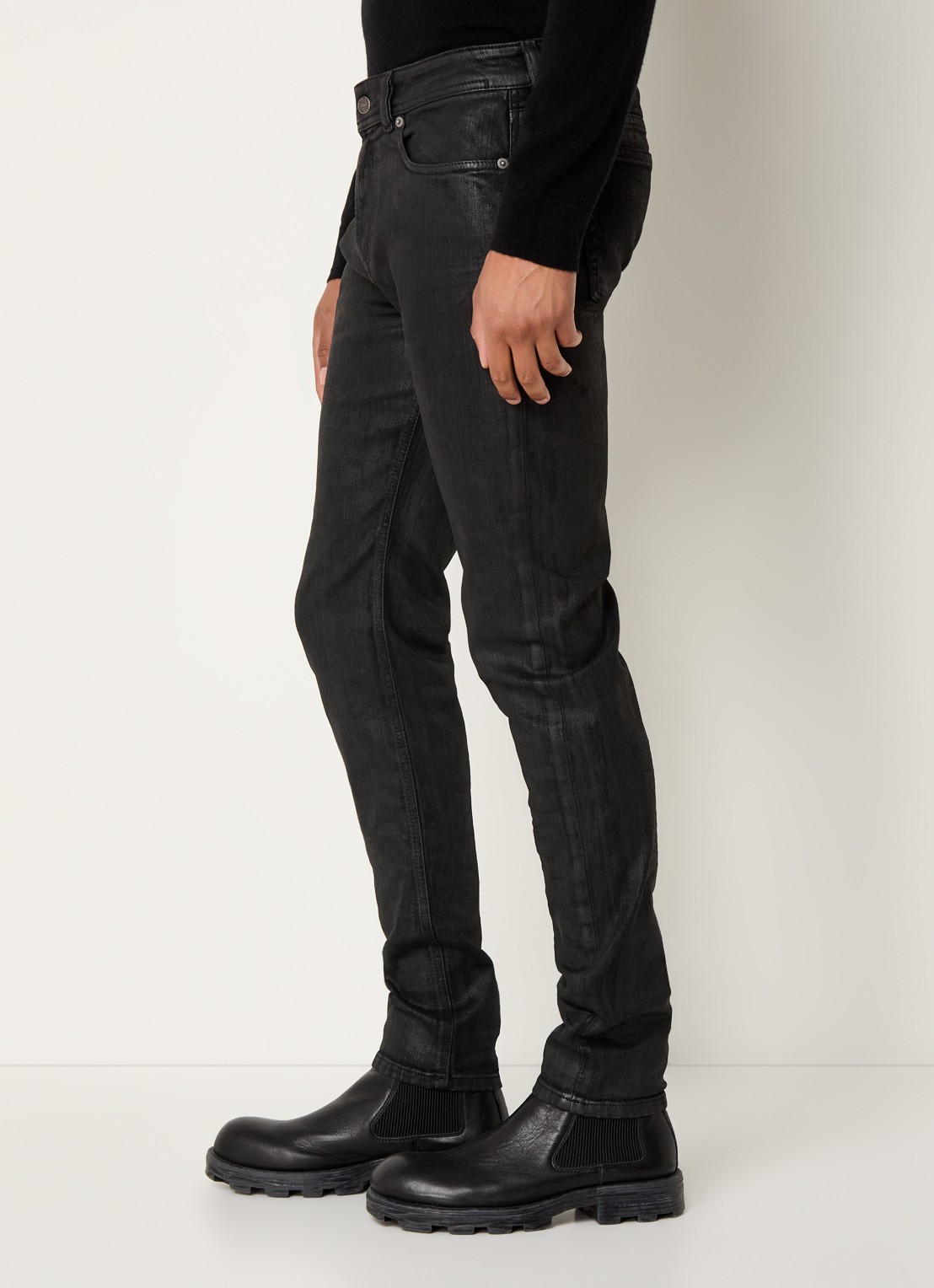 Diesel 1979 Sleenker skinny jeans met glanzende finish - detail 2 zwart
