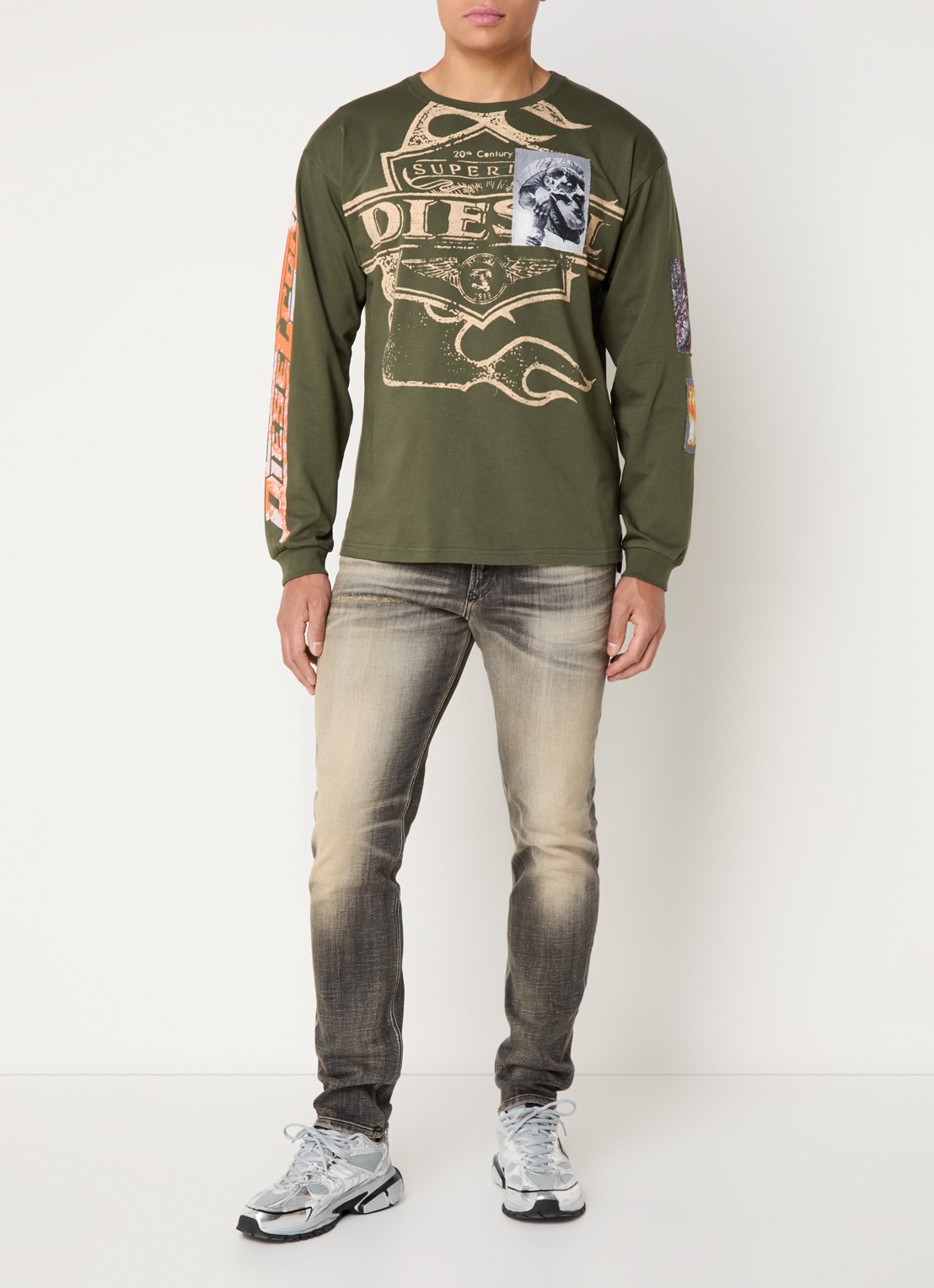 Diesel 1979 Sleenker slim fit jeans met gekleurde wassing - voorkant 5 donkergrijs