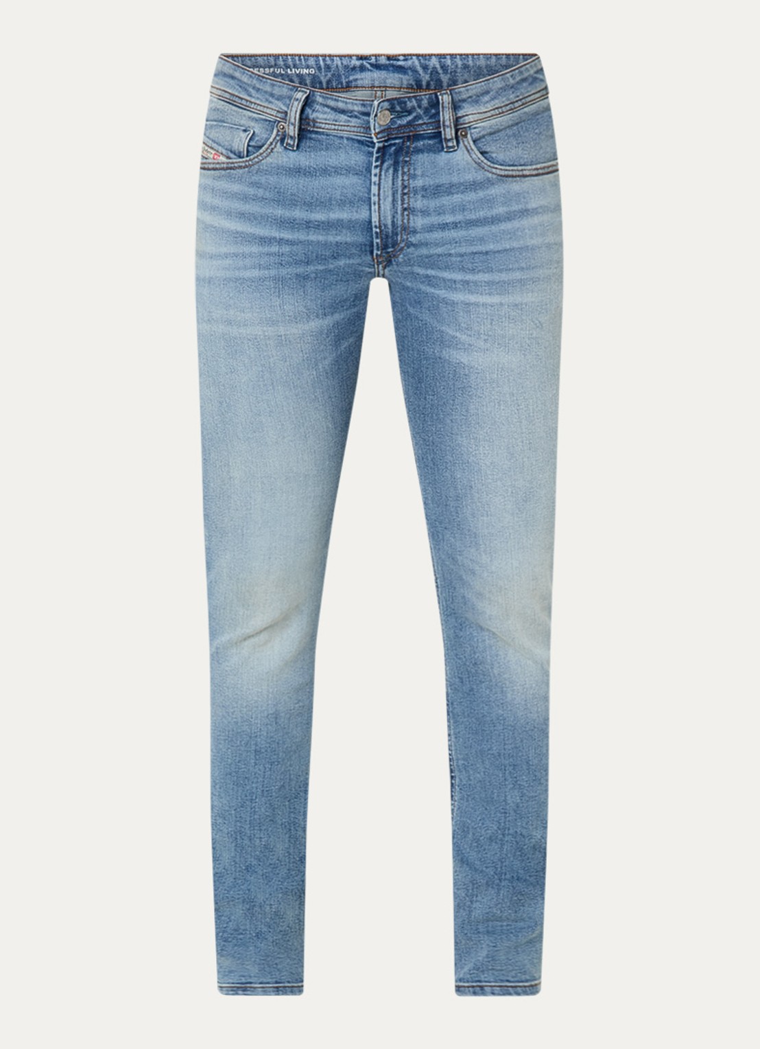 Diesel 1979 Sleenker slim fit jeans met lichte wassing - voorkant indigo