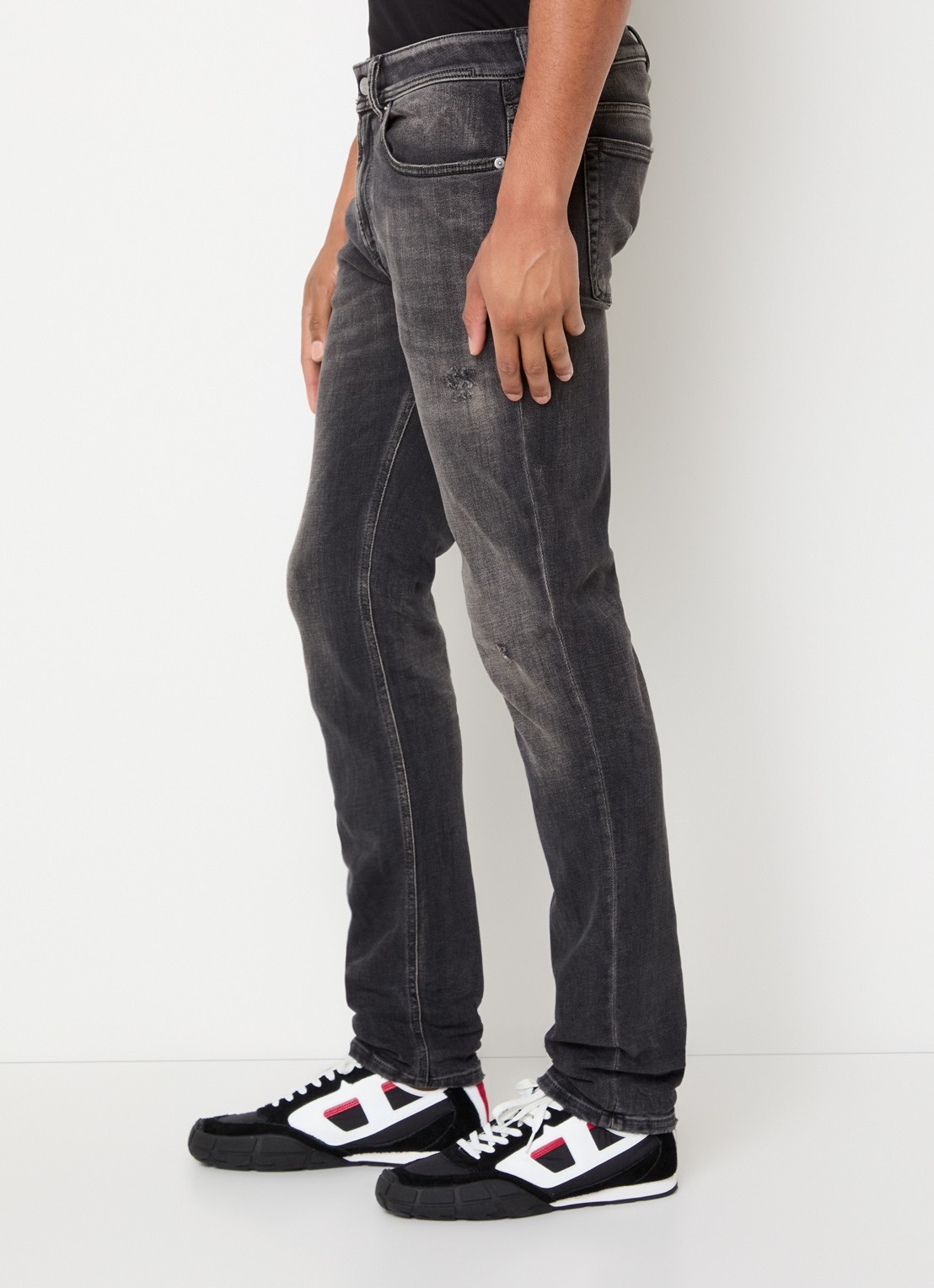 Diesel 1979 slim fit jeans met gekleurde wassing - detail 5 antraciet