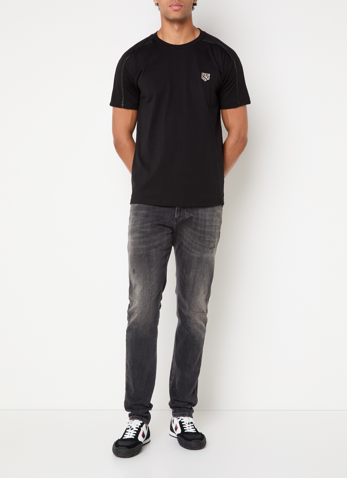 Diesel 1979 slim fit jeans met gekleurde wassing - voorkant 2 antraciet