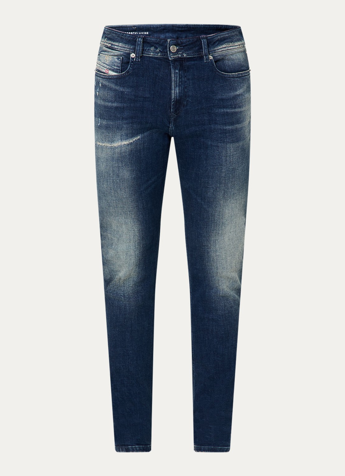 Diesel 1979 straight leg jeans met medium wassing - voorkant indigo