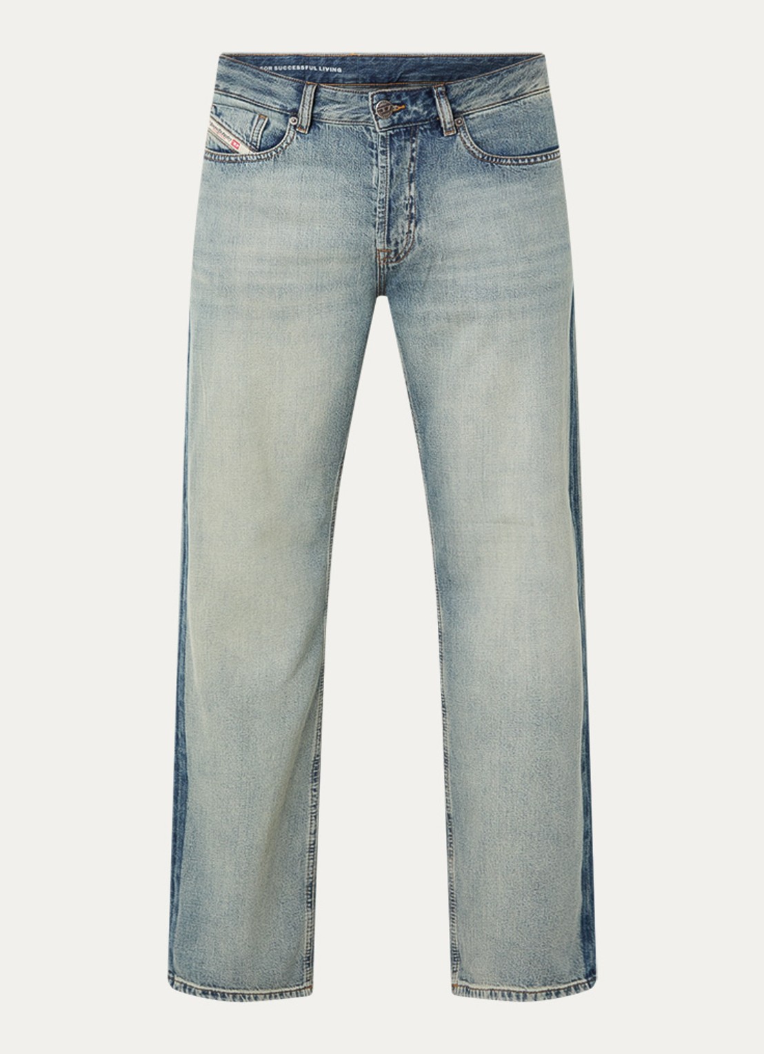 Diesel 1980 D-Eeper-S straight leg jeans  met lichte wassing - voorkant 2 indigo
