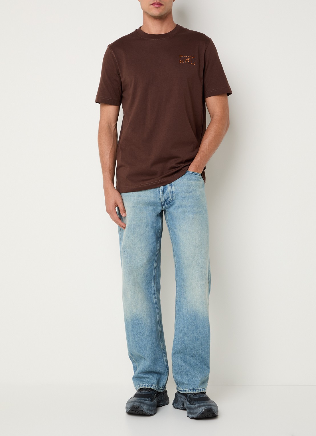 Diesel 1980 D-Eeper straight leg jeans met lichte wassing - voorkant 4 indigo