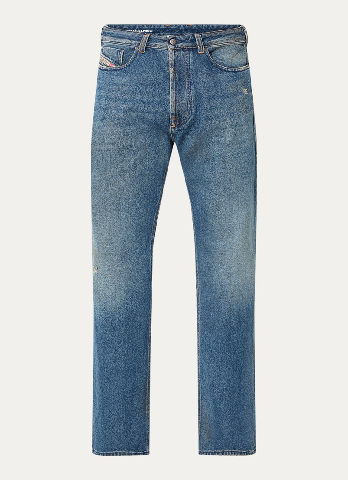 Diesel 1980 D-Eeper straight leg jeans met medium wassing - voorkant 2 indigo