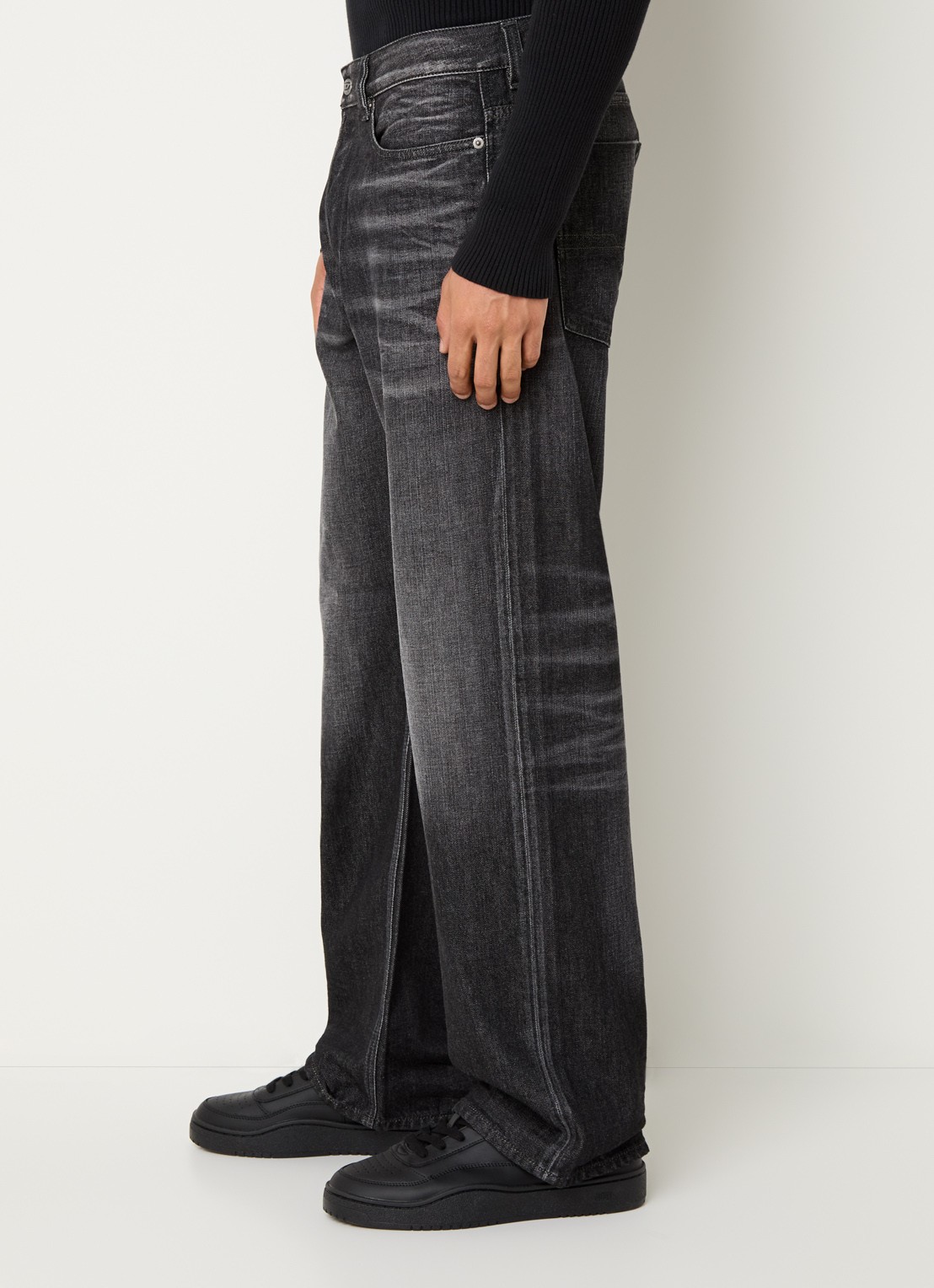 Diesel 1980 loose fit jeans met donkere wassing - detail 2 donkergrijs
