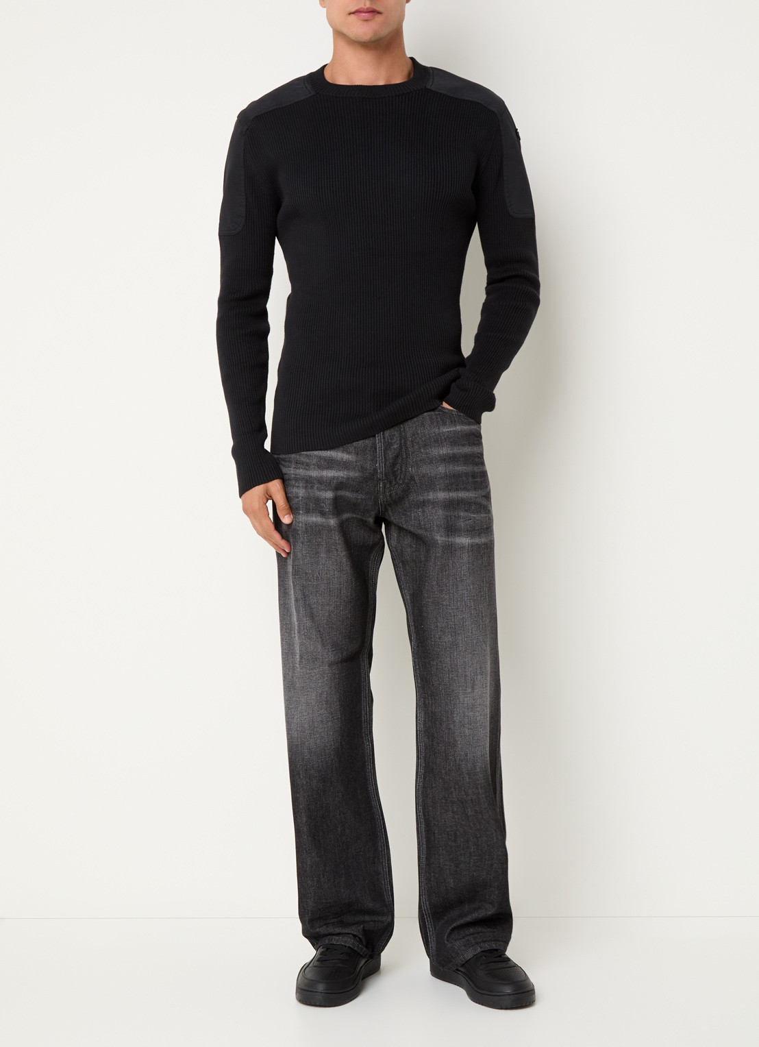 Diesel 1980 loose fit jeans met donkere wassing - voorkant 4 donkergrijs