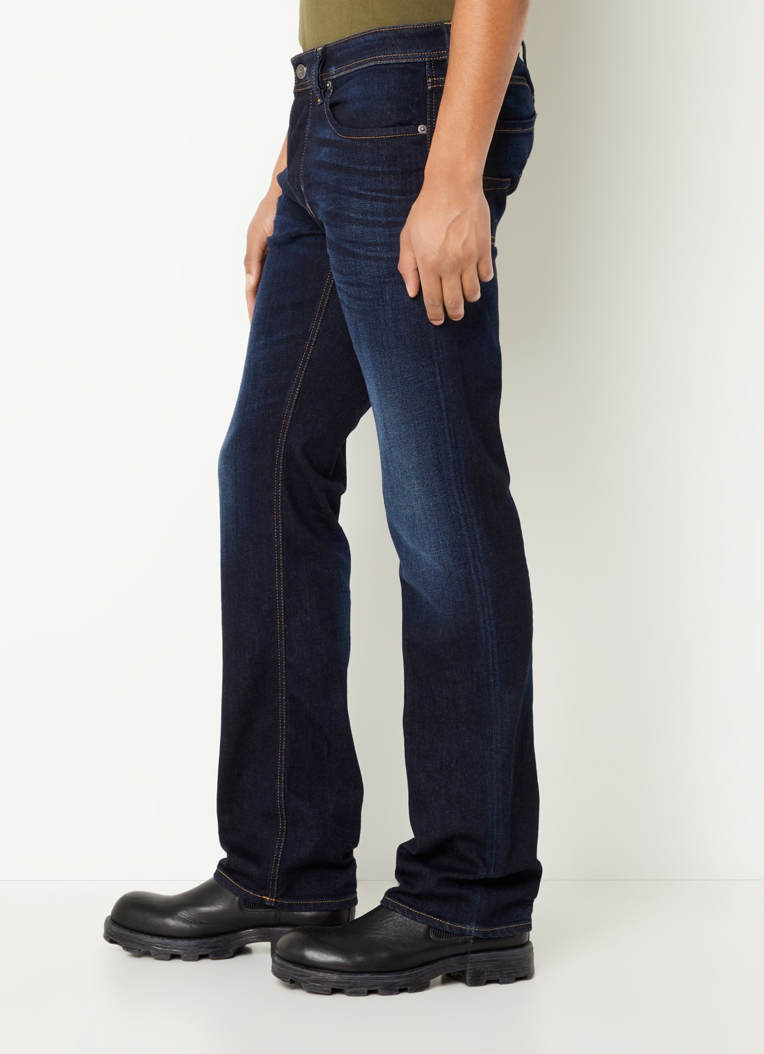 Diesel 1985 Larkee straight leg jeans met donkere wassing - detail 2 indigo