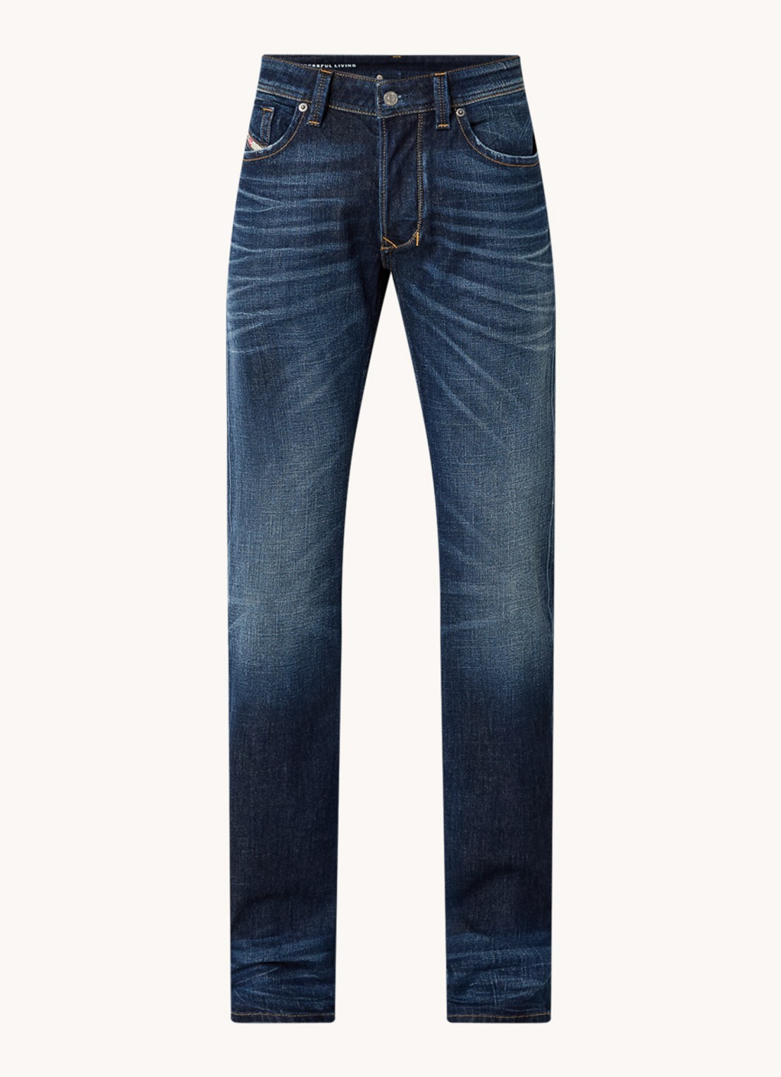 Diesel 1985 Larkee straight leg jeans met donkere wassing - voorkant 2 donkerblauw