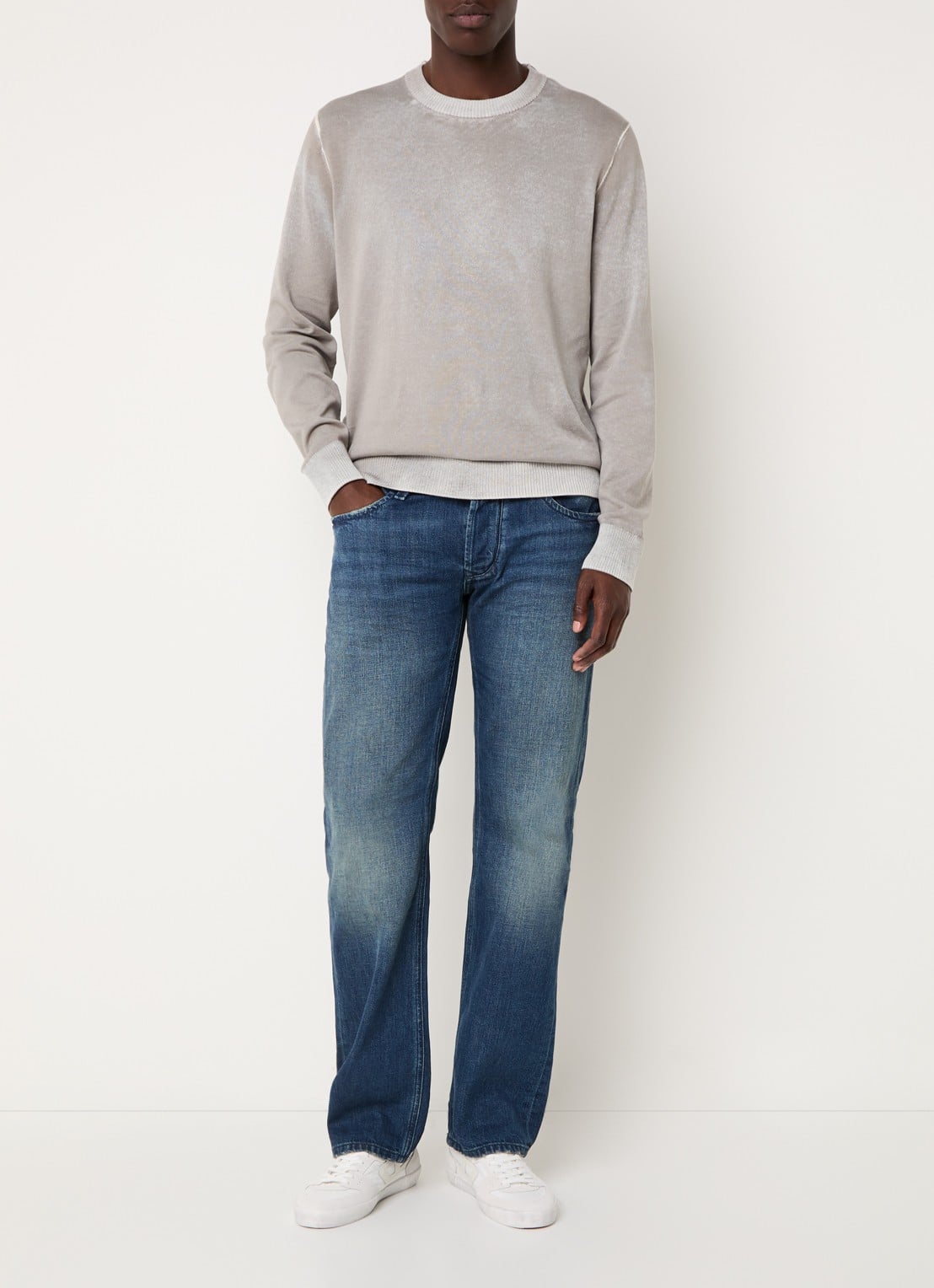 Diesel 1985 Larkee straight leg jeans met donkere wassing - voorkant 5 indigo