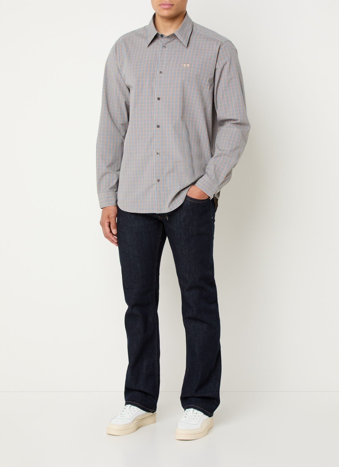 Diesel 1985 Larkee straight leg jeans met donkere wassing - voorkant 4 indigo