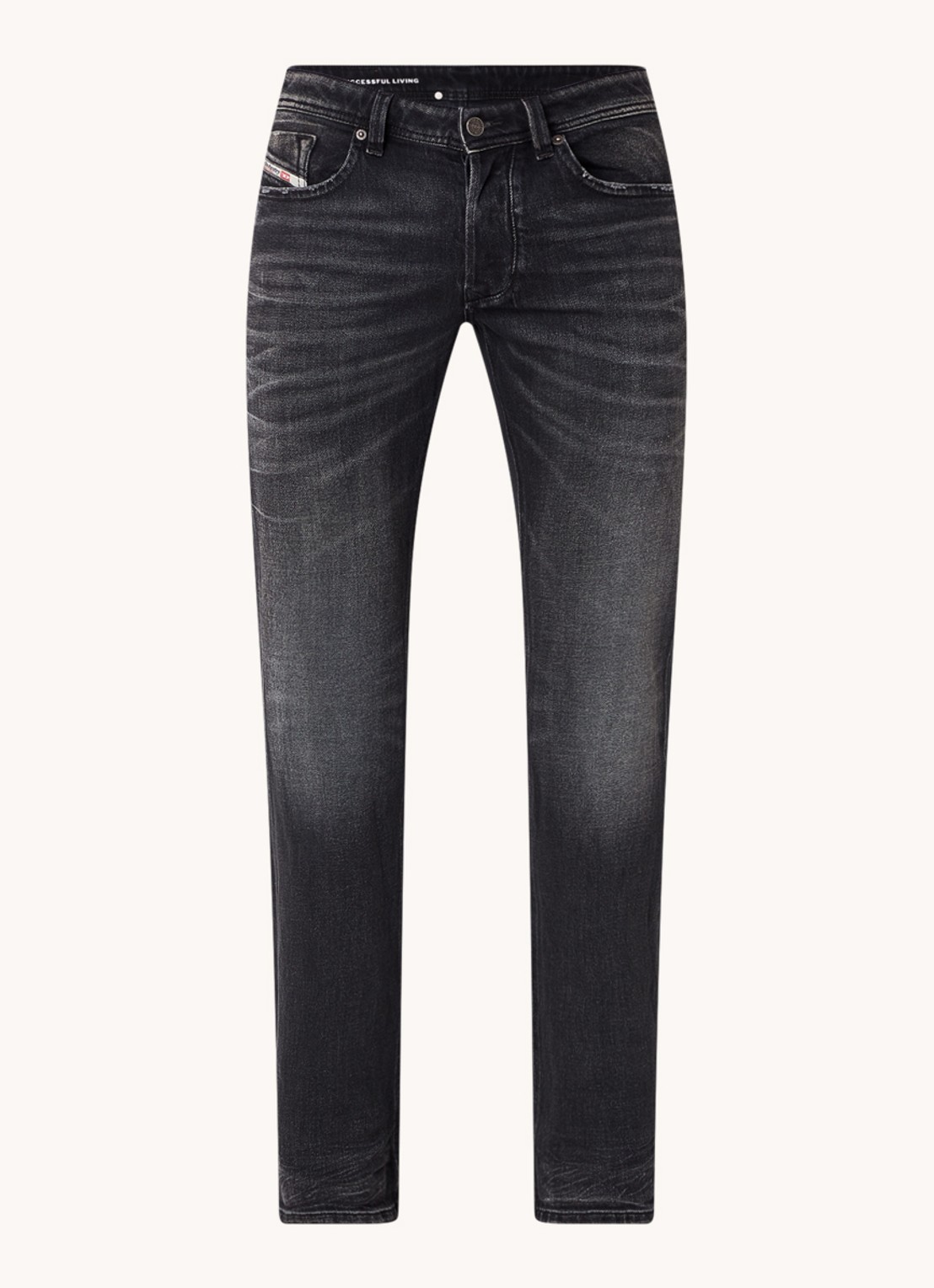Diesel 1985 Larkee straight leg jeans met gekleurde wassing - voorkant antraciet