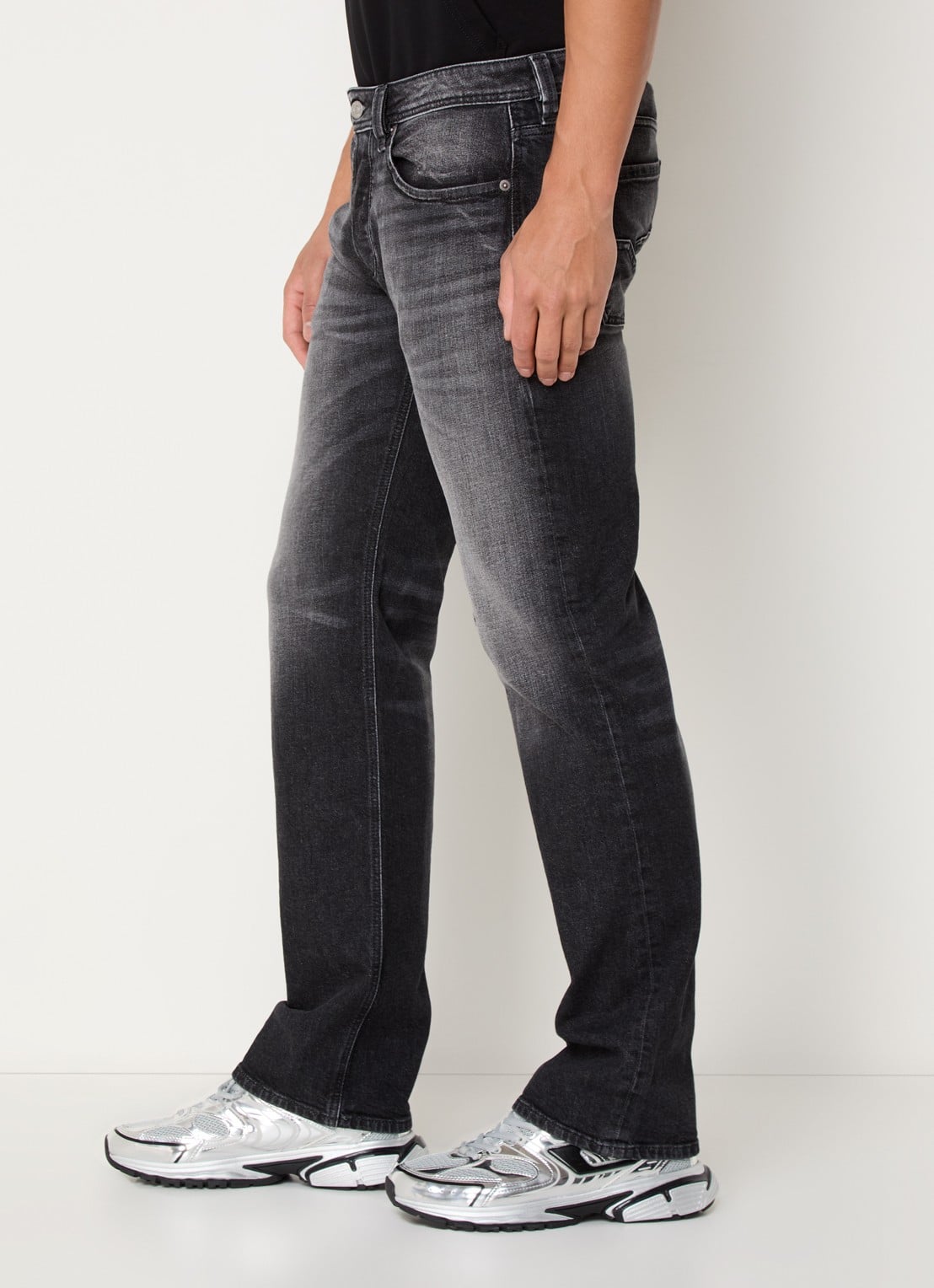 Diesel 1985 Larkee straight leg jeans met gekleurde wassing - detail 5 antraciet
