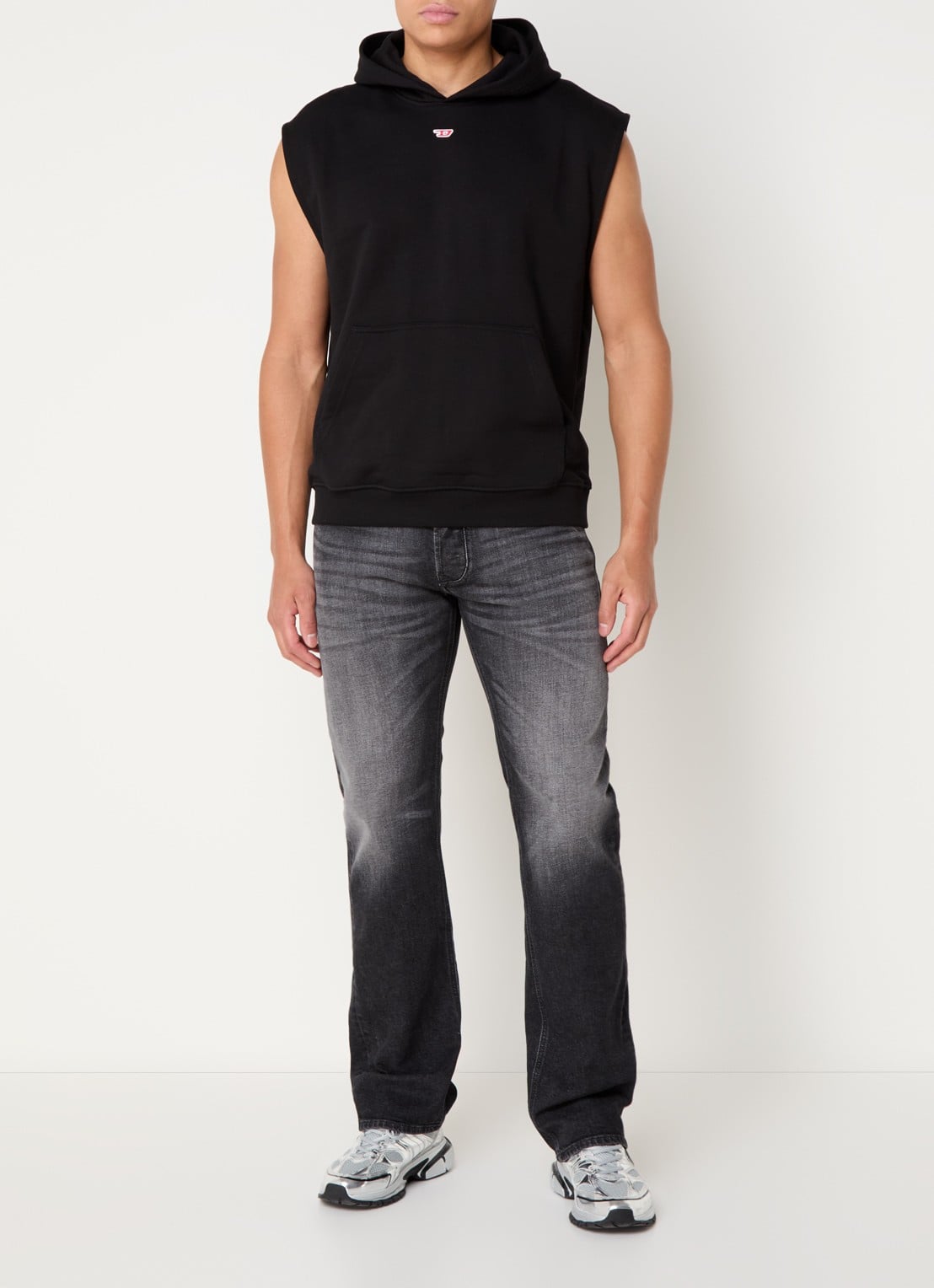 Diesel 1985 Larkee straight leg jeans met gekleurde wassing - voorkant 3 antraciet